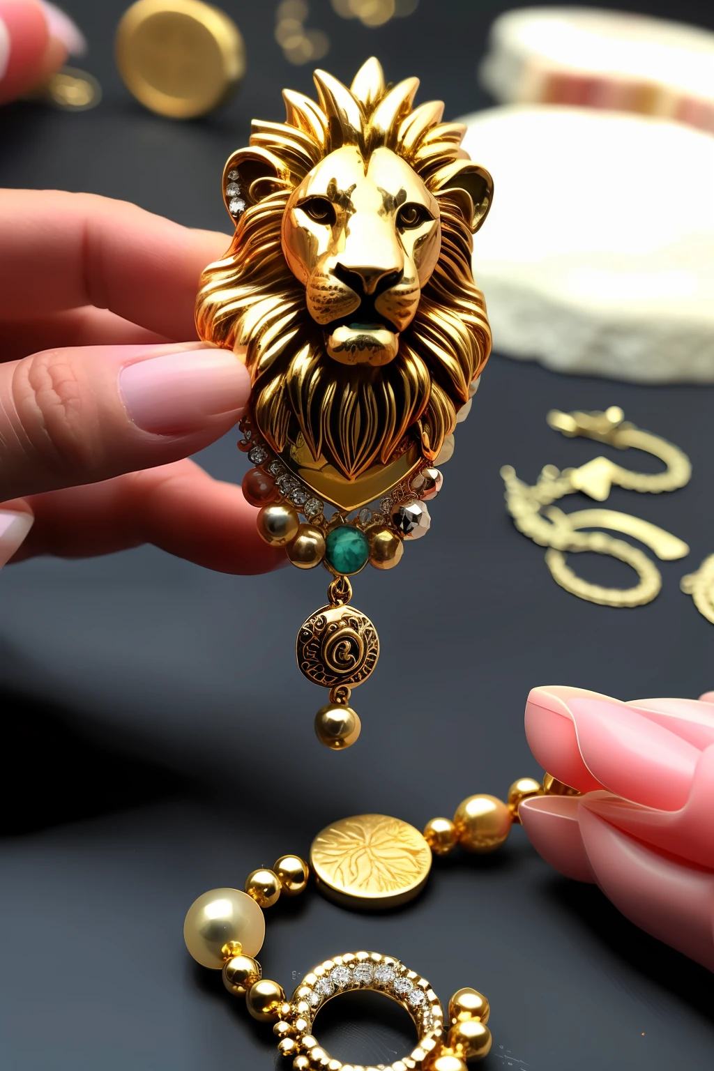 I'm a lion starting to work early in my jewelry assembly studio