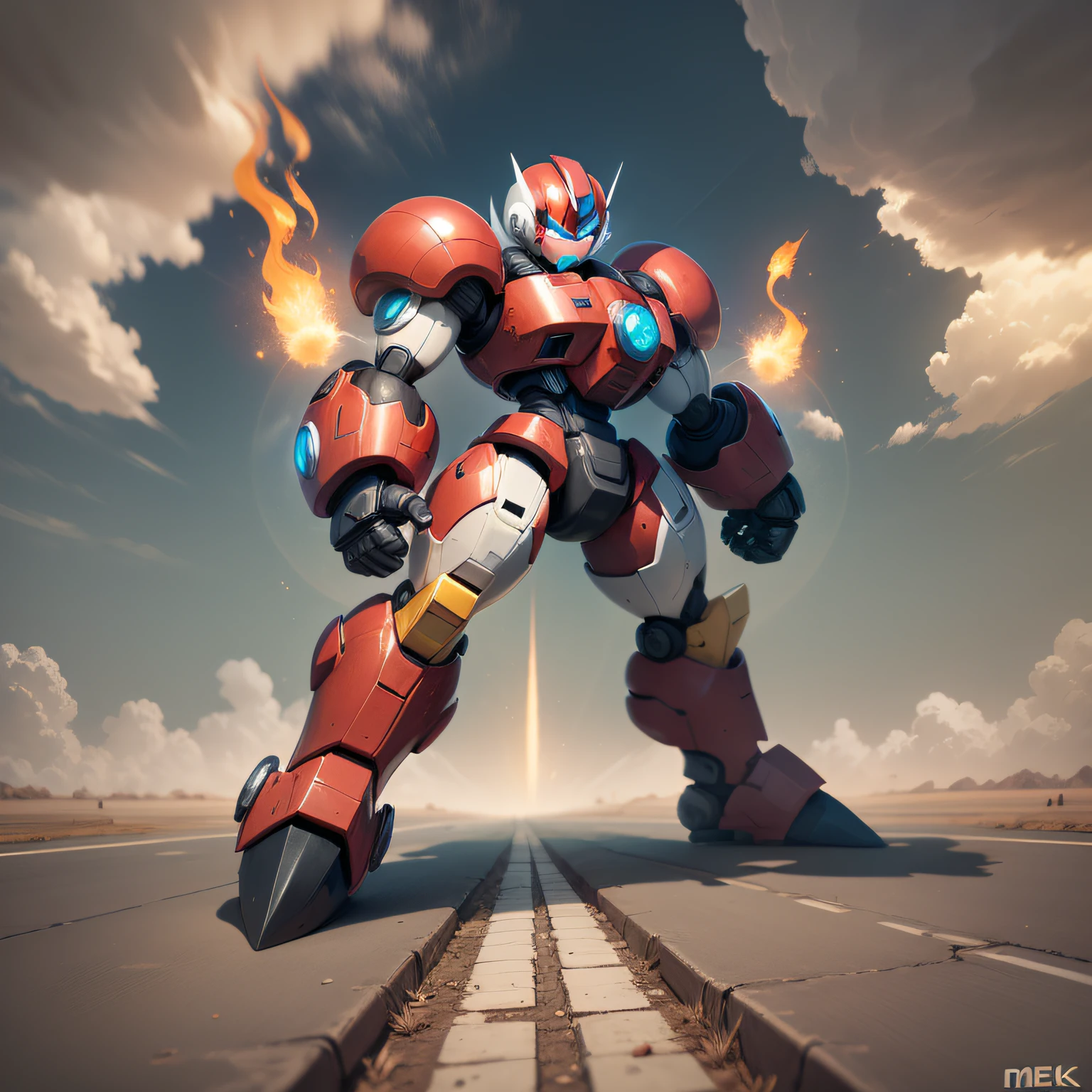 Mega-Man giant robot version, (Meka), dynamic pose