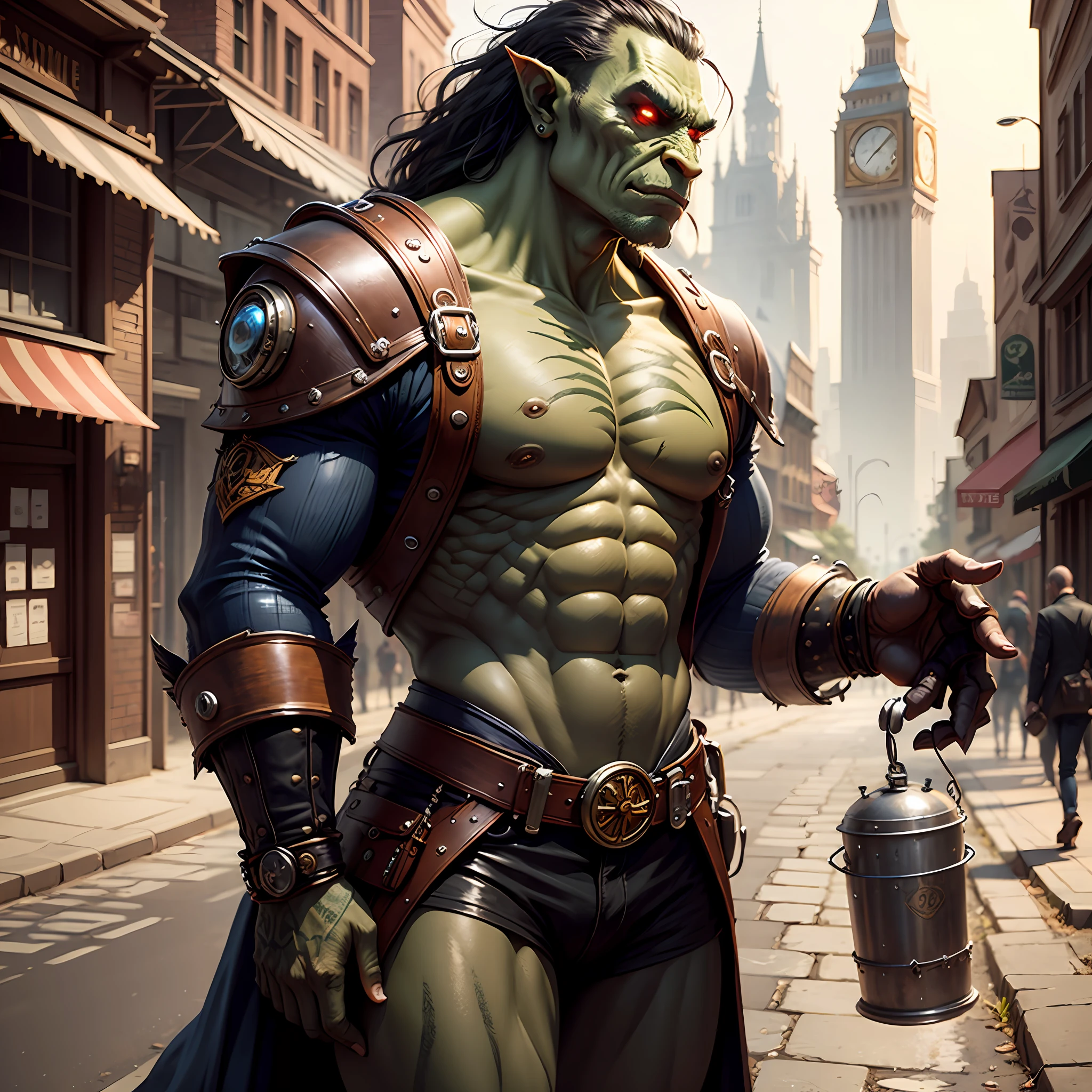 Orc in a steampunk city --auto