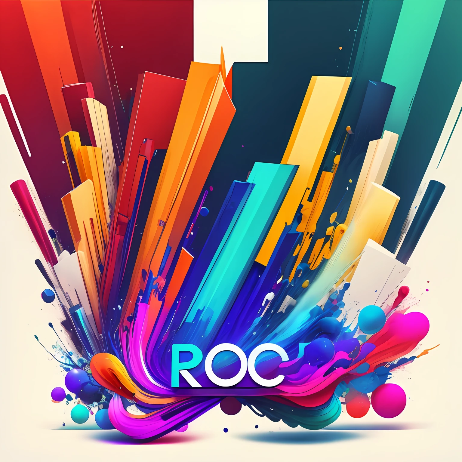 Logo (R O) vibrant colors that refer to a digital designer --auto