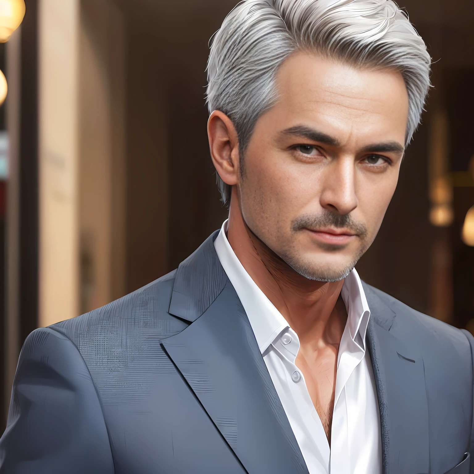 Handsome man 55 years old, honest young gentleman, transparent background, neat Japan male photo, handsome, frontal, upper body, classy business suit, perfect body, super detailed face, detailed lips, detailed eyes, double eyelids, silver ash --auto