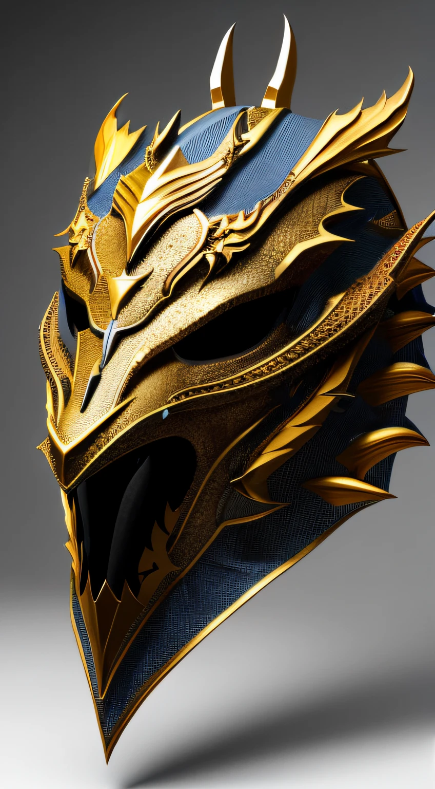 A close-up of a helmet with a dragon on it, dragon helmet, dragon-shaped helmet, elegant dragon head, fantasy-inspired dragon armor, dragon-inspired armor, elegant and sharp cyborg dragon head, sharp cyborg dragon head, dragon head, dragon face, detailed helmet, dragon head,  Dragon Knight, detailed mask, Dragon armor, Dragon inspired white armor, Golden Dragonborn