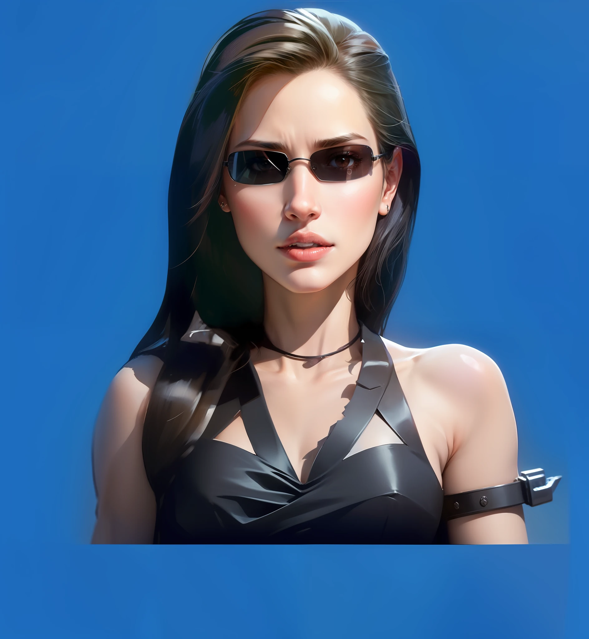 Insert Matrix-style sunglasses into the selected area.