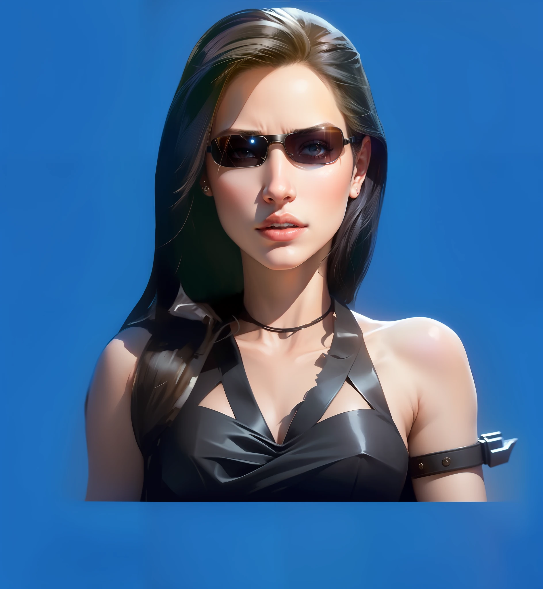 Insert Matrix-style sunglasses into the selected area.