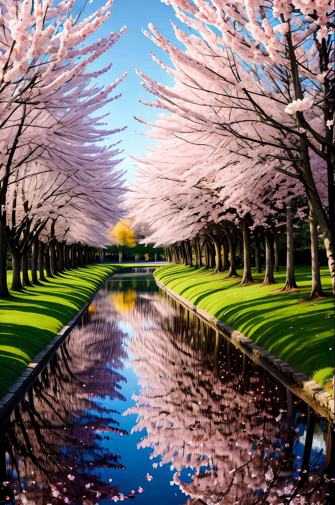 Spring as a woman, full of beauty, reflecting the colors and warmth of the first
