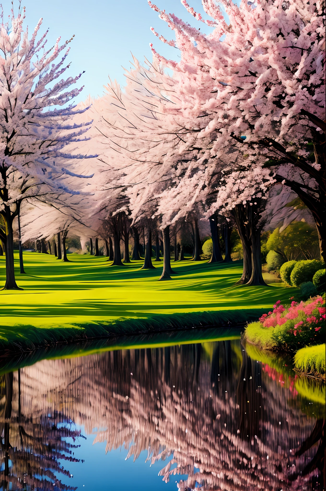 Spring as a woman, full of beauty, reflecting the colors and warmth of the first