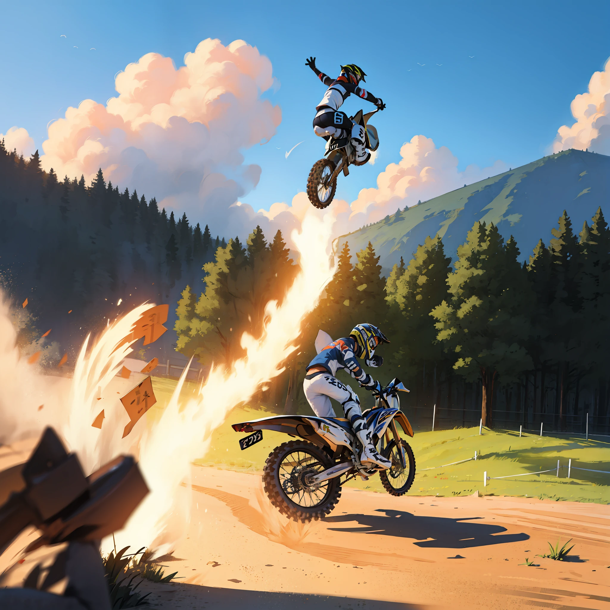 motocross racer, beauty, jumping, arena --auto