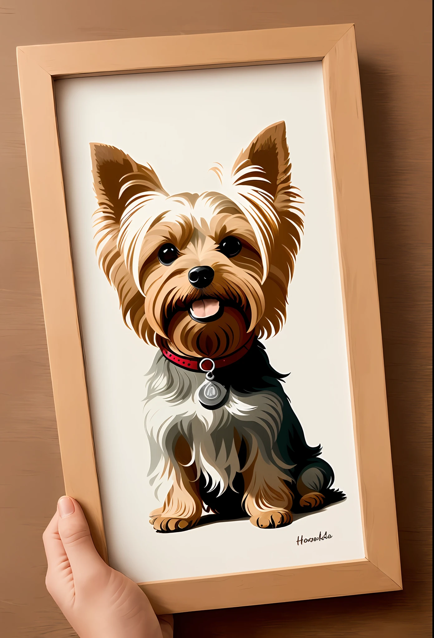 A yorkshire terrier PORTRAIT ,happy,details