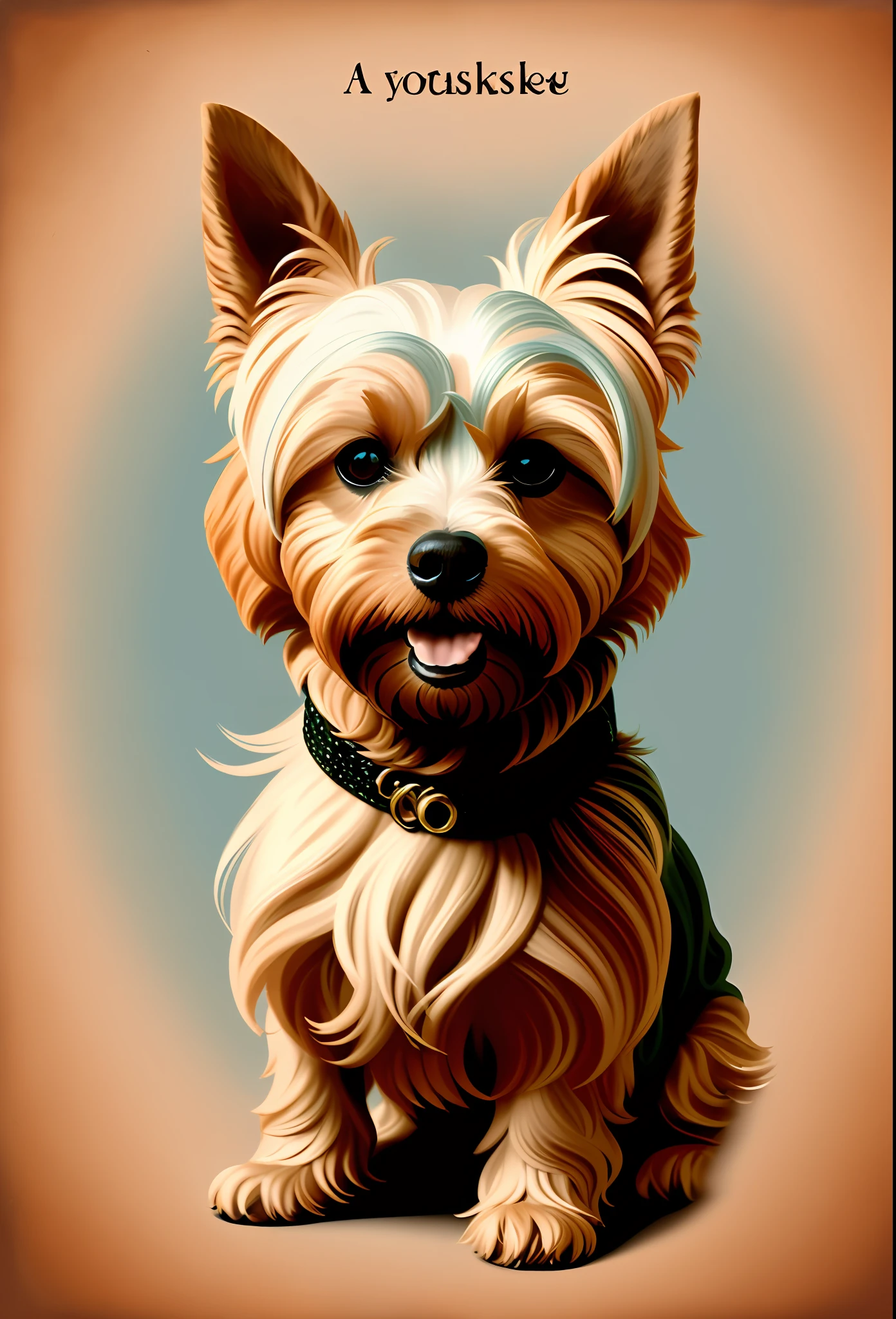 A yorkshire terrier PORTRAIT ,happy,details