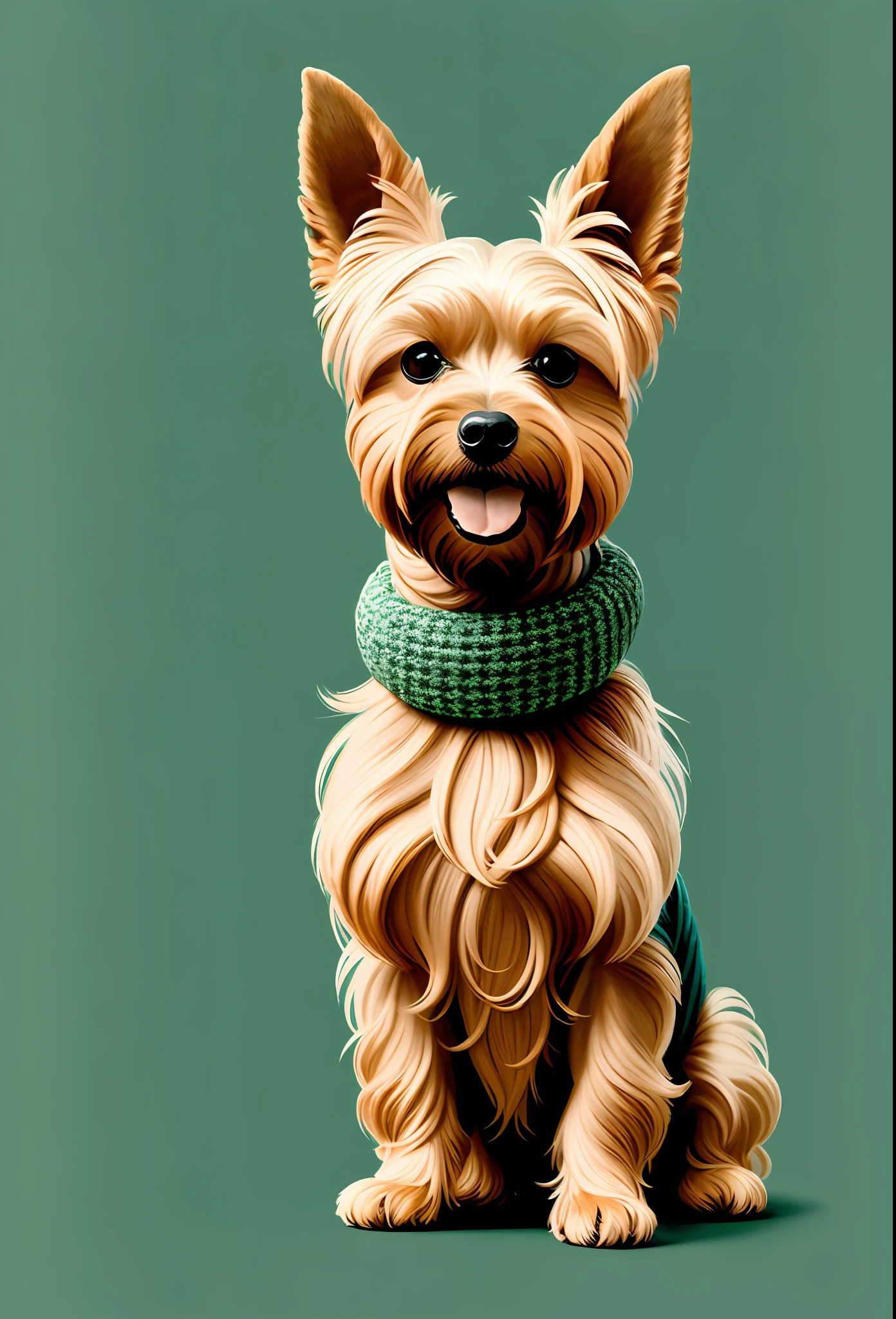 A yorkshire terrier PORTRAIT ,happy,details,eduardo cobra,padding ,geometric,