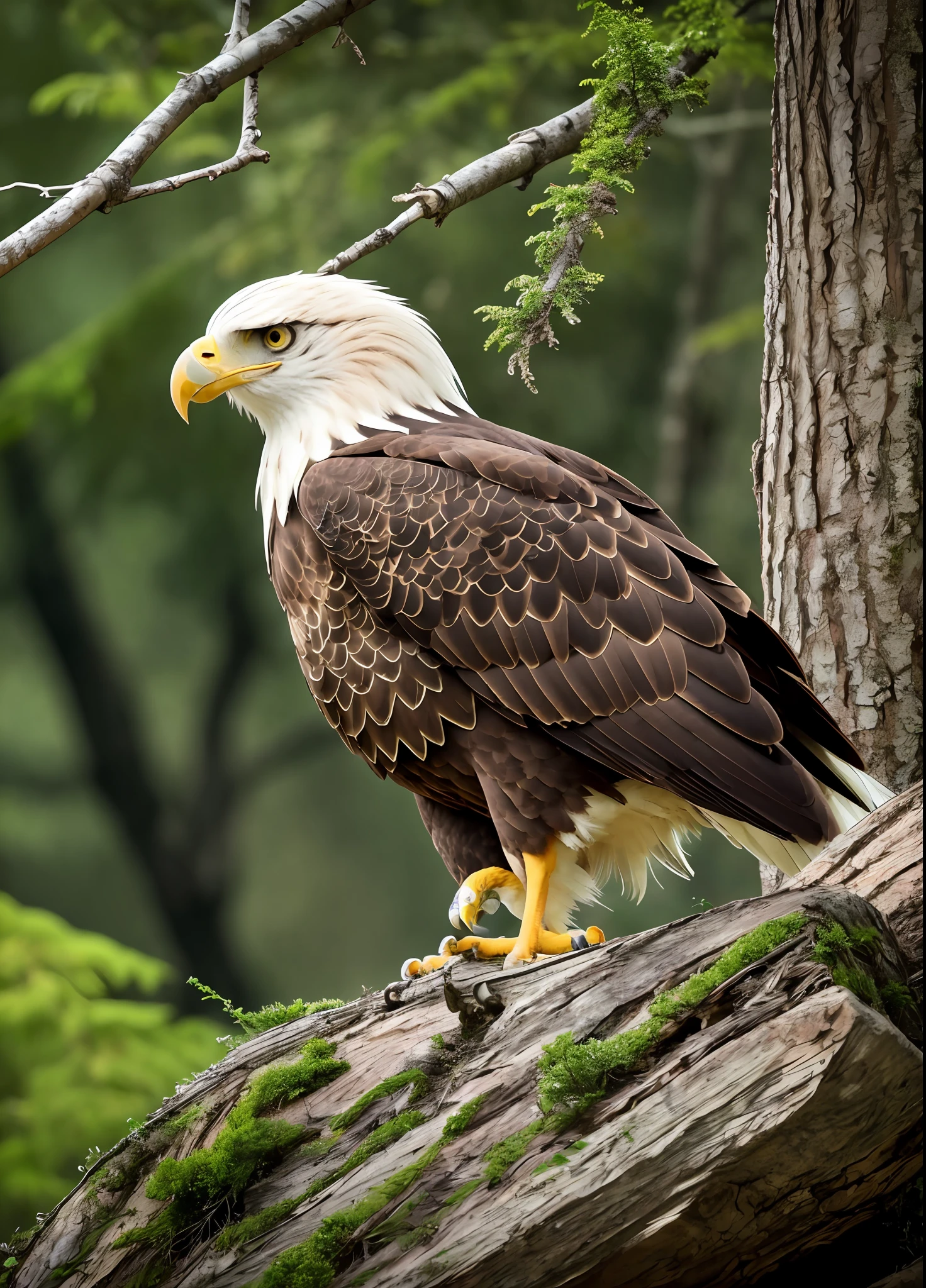 eagle, nature, forest, 4k, 16:9, YouTube, 8k, uhd, severe low lighting, high quality, sharp focus, fujifilm XT3 --auto --s2