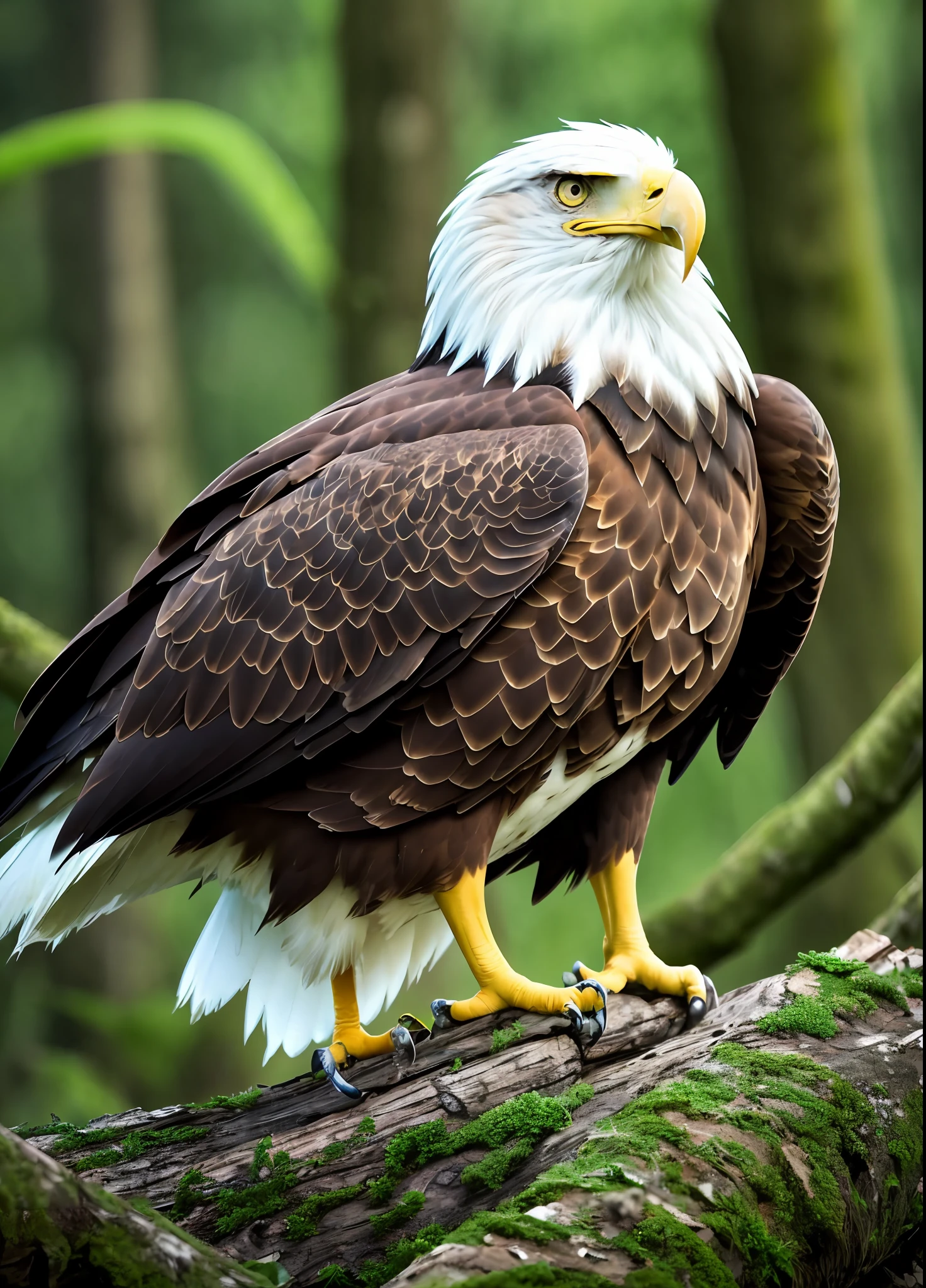 eagle, nature, forest, 4k, 16:9, YouTube, 8k, uhd, severe low lighting, high quality, sharp focus, fujifilm XT3 --auto --s2