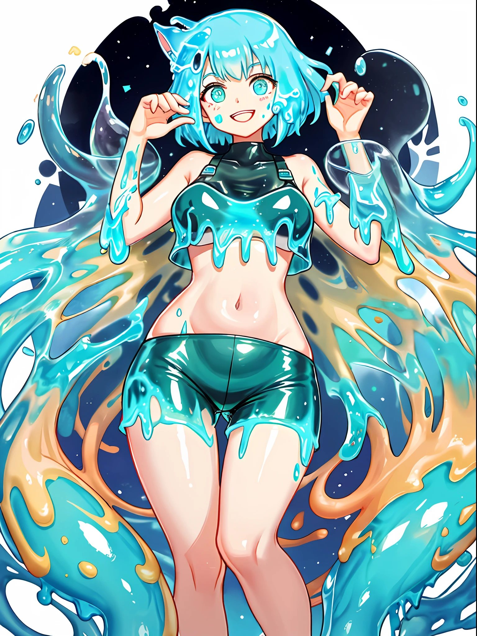 two fully gooey dripping slime girls in their 20s, in love, happy, Smiling,,entire body covered in slime, head to toe covered in slime, Yoji Shinkawa,
Peter Bohrbacher, Greg Rutkowski, Night light,
glowing neon
wearing latex crop tops and short latex shorts
fine lines, definite lines, no unclear or blurry lines
all visible is gooey drippign slime and they are proud and enjoy that very much, belly is included in this too, skin on legs and belly is actually dripping gooey slime!
their ENTIRE BODY is made of dripping goopy slime.
both of the girl's bellys are completely slime
