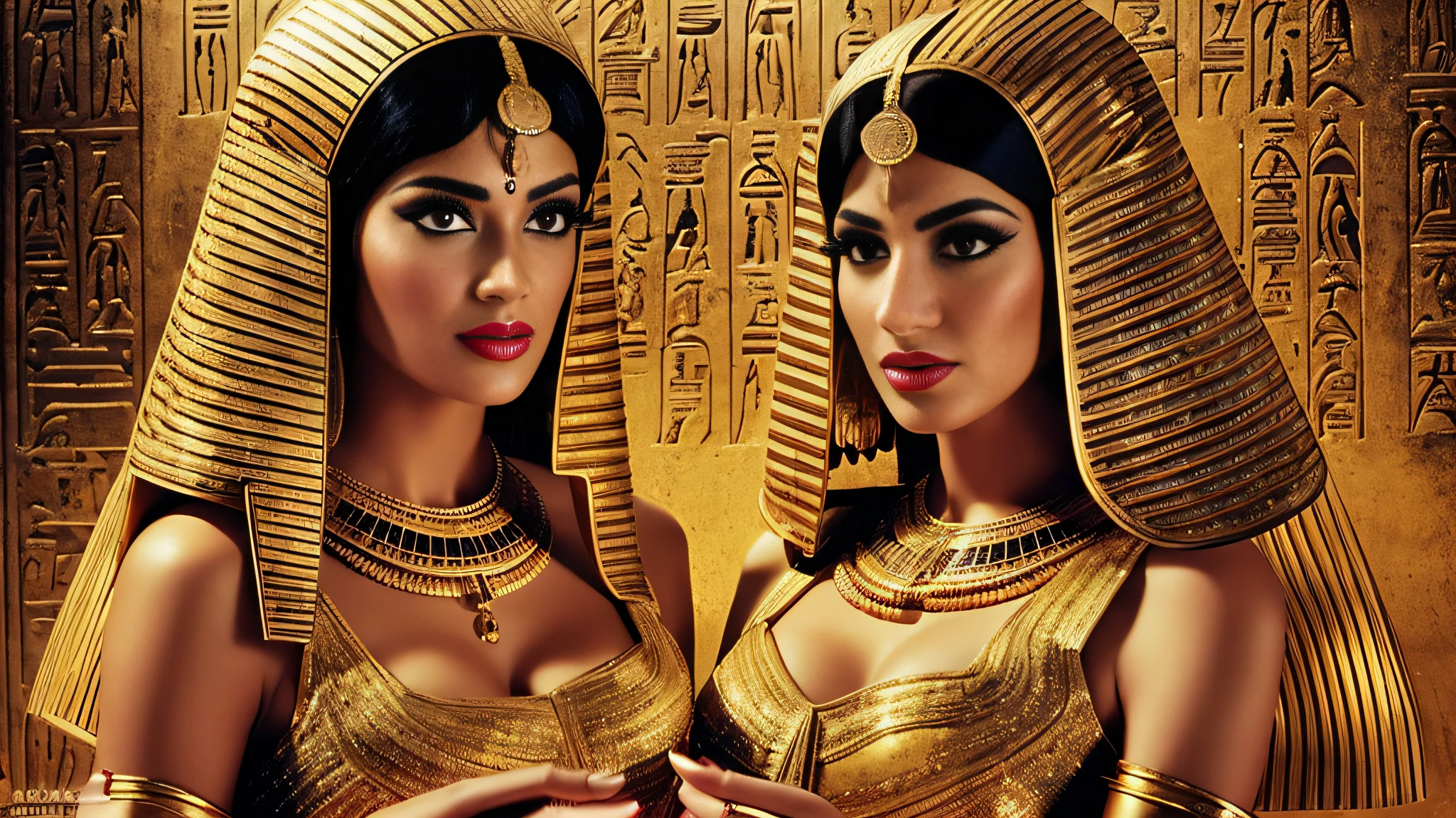 a GIRL OF CHILD blonde with long hair, A closeup of a bust of a woman wearing a hat, wearing an Egyptian crown, Nefertiti, ancient egyptian, egyptian, egyptian makeup, precise for egyptian tradition, egyptian art, makeup of egypt, beautiful and huge head ornaments, ancient egyptian art, ancient egyptian art, ancient egypt, beautiful cleopatra, Egyptian princess, ancient Libu princess