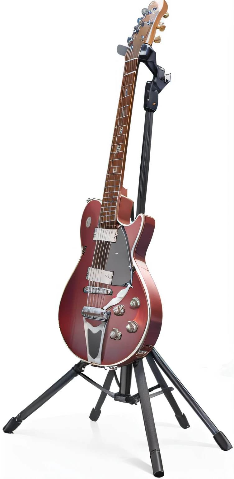 a close up of a guitar on a tripod stand, holding electric guitars, carrying a guitar, guitar concept art, electric guitar, holding electric guitar, classic guitar, holding an electric guitar, futuristic electric guitar, holding a electric guitar, lead guitar, very detailed and high quality, guitar, ultra high quality model, holding a silver electric guitar