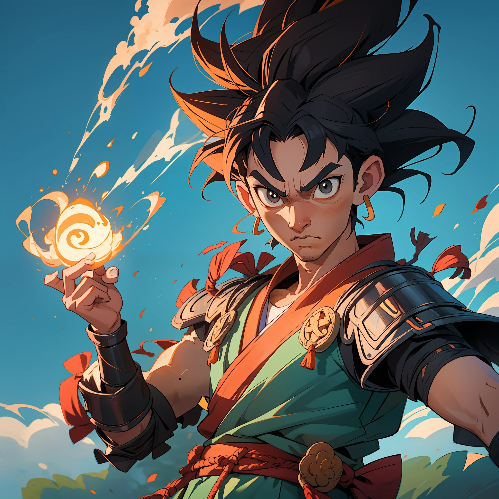 "Goku, adorned in traditional samurai armor, emanating a sense of power and mastery - a true masterpiece in terms of quality."