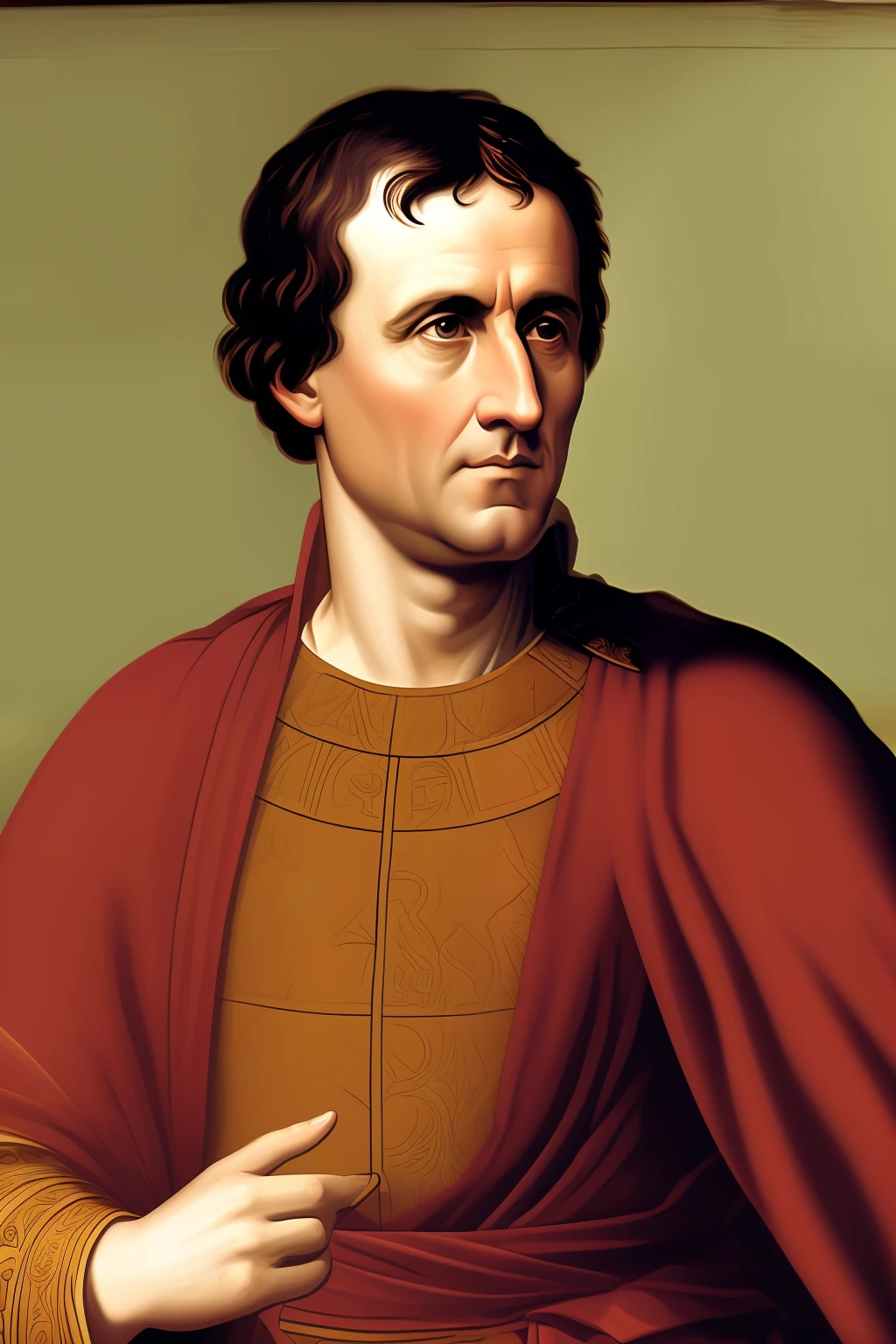 Emperor Julius Caesar on the battlefield