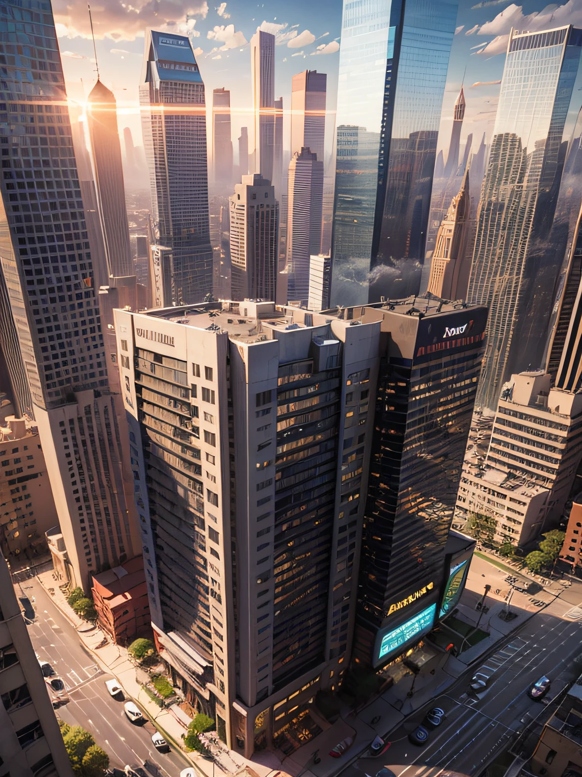 The dawn has dawned in a city，Symbolizes hope，A new beginning