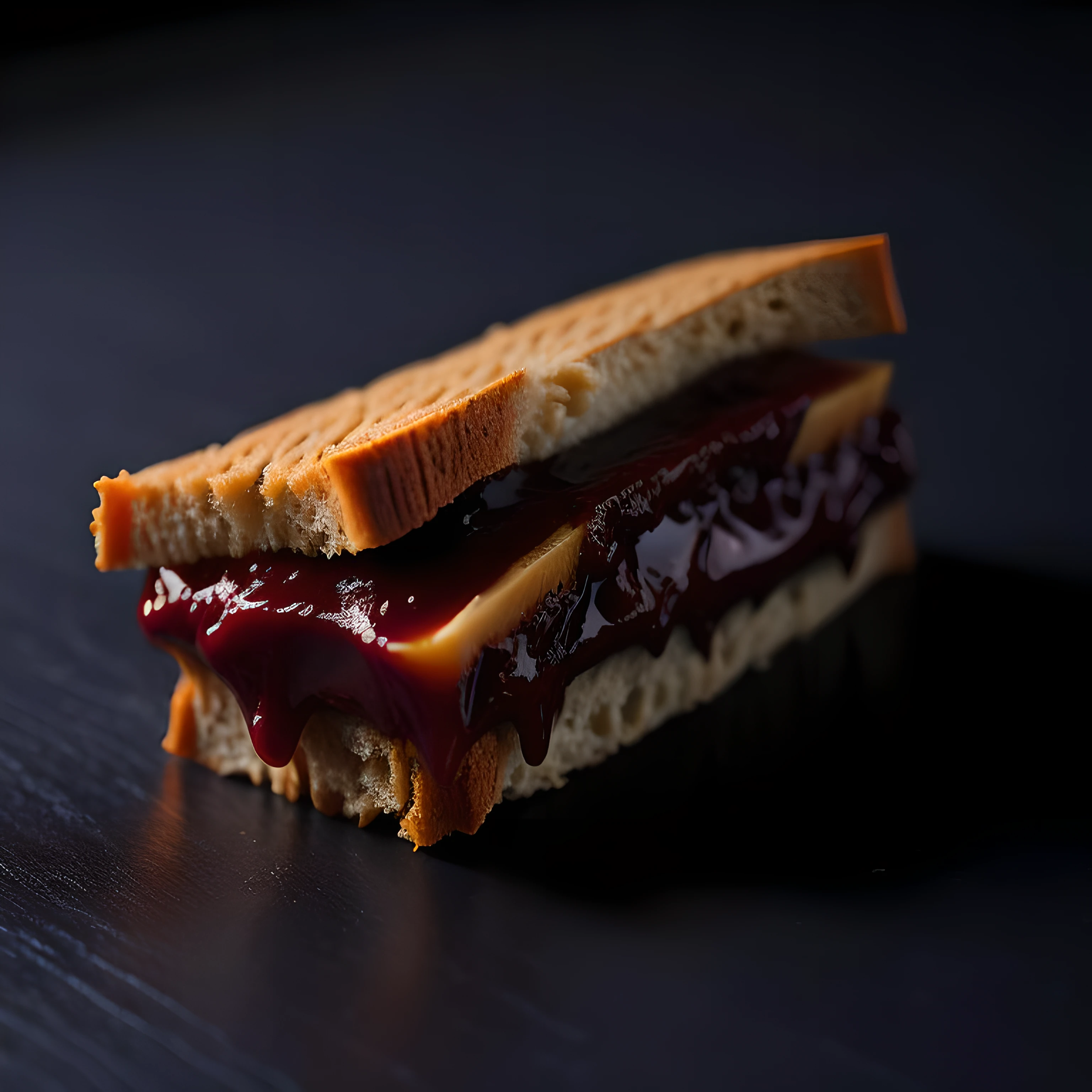 a photo of a peanut butter and jelly sandwich