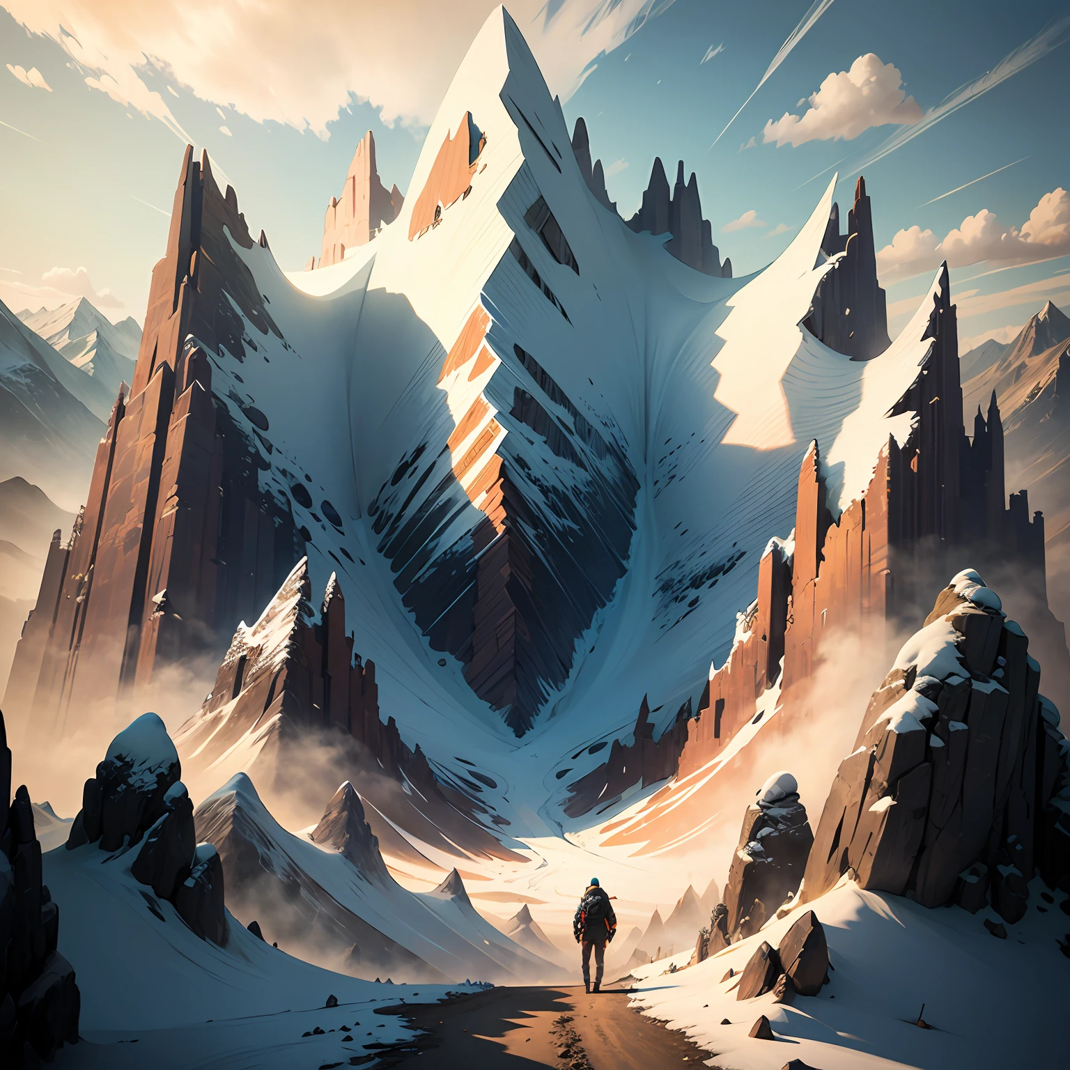 (masterpiece, best quality, ultra-detailed, best shadow), 2d art, concept art,mountain --auto