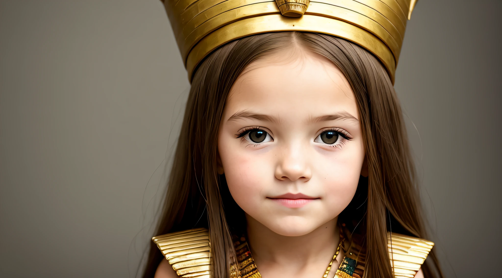 GIRL LONG HAIRED BLONDE CHILD, A closeup of a bust of a  CHILD wearing a hat, wearing an Egyptian crown, Nefertiti, ancient egyptian, egyptian, egyptian makeup, precise for egyptian tradition, egyptian art, egyptian makeup, beautiful and huge head ornaments, ancient egyptian art, ancient egyptian art, ancient egypt, beautiful cleopatra, egyptian princess,  Ancient Princess Libu