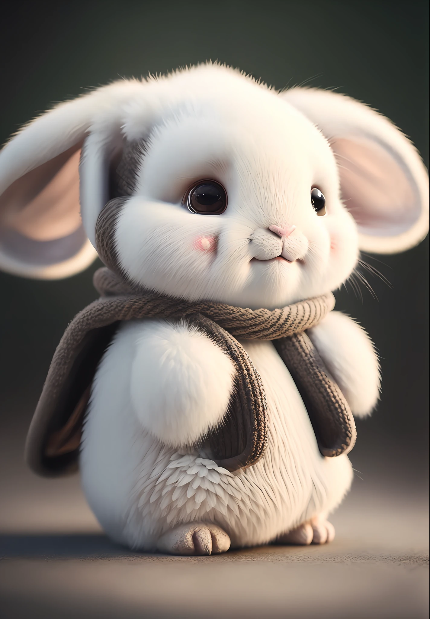 rabbit, blur, flower, natural, no_contrast, depth of field, to8contrast style, dark_glam, wearing drk_glam, deep shadows, (dark: 1.4)