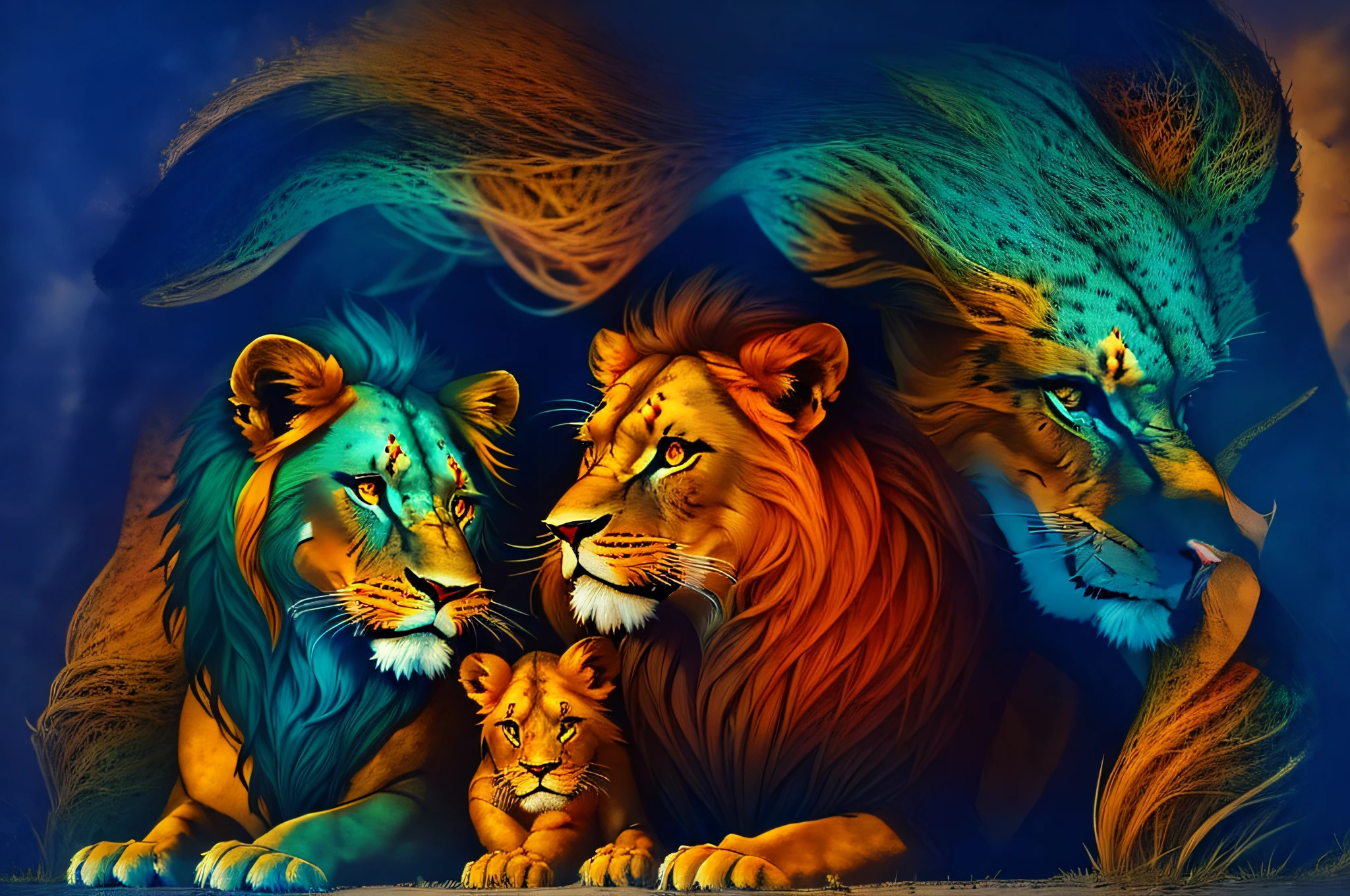there are a lot of lions that are laying down together, lions, family portrait, family photo, proud looking, lion, trending ，, happy family, majesty, simba, mane, albino, by Juergen von Huendeberg, by derek zabrocki, pride, photo of a beautiful, high quality image”, amazing art, high quality photos