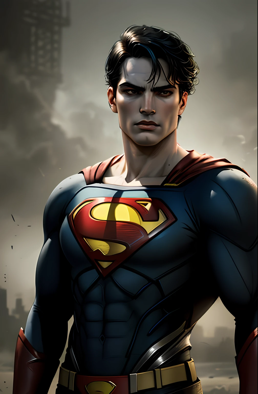 Superman Kid , epic, realistic, faded, neutral colors, ((((hdr)))), ((((muted colors)))), intricate scene, artstation, hyperdetailed, cinematic shot, warm lights, dramatic light, intricate details, vignette, complex background, [[teal and orange]], slate gray atmosphere, perfect lighting, perfect shading, (photorealistic