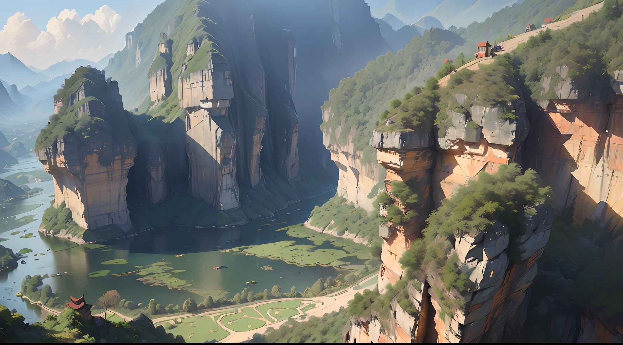 The shocking landscape of Guangxi Hechi, realistic pictures, super realistic, it is completely impossible to see that it is AI --auto --s2