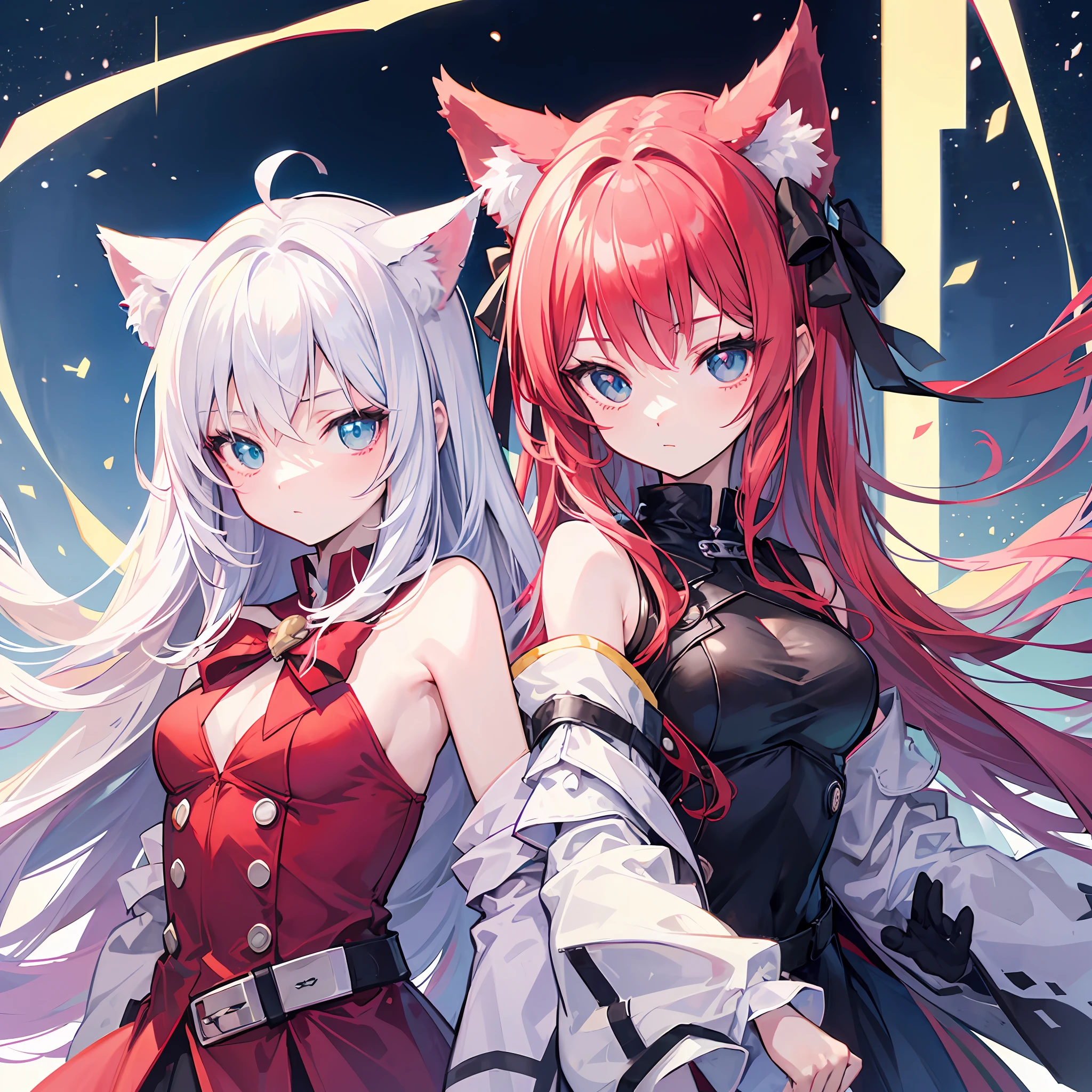 Top quality, 8K)) anime girl with long hair and cat ears, Rin Tosaka, anime moe art style, anime style like Fate/stay night, anime girl with long hair, very cute anime girl face, nightcore, from girl frontline, cute anime girl portrait, anime girl with cat ears, high quality anime art style, Beautiful Anime Woman Random Pose