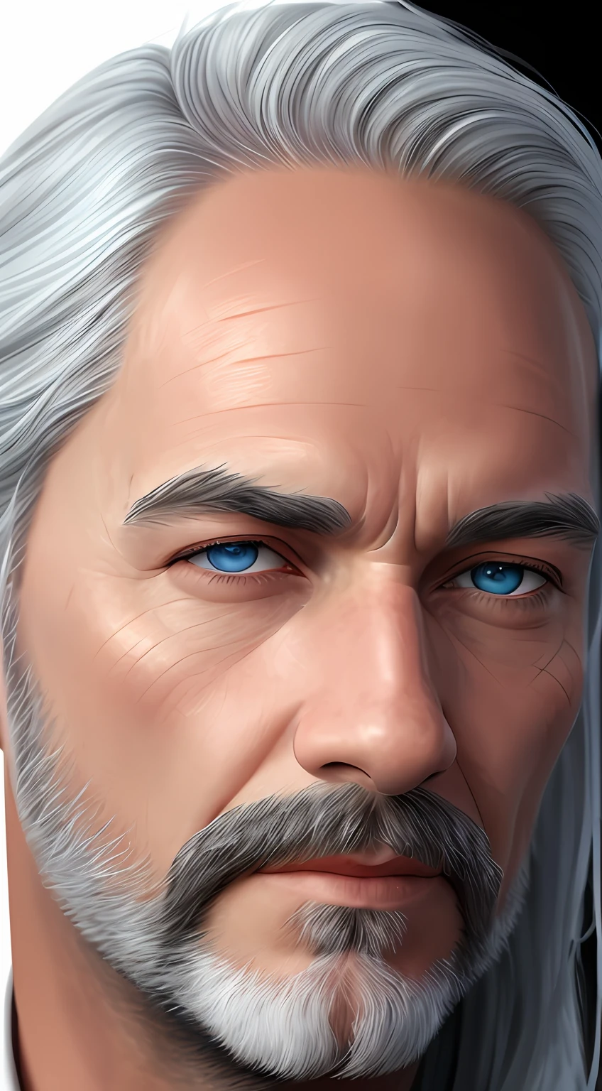 portrait of a man with a white beard and blue eyes, realistic digital painting, angelic face, ultra realistic digital painting, photorealistic digital painting, stunning digital painting, ultra detailed portrait, very detailed digital painting, detailed digital painting, old man portrait, highly realistic digital art, ultra-detailed digital painting, hyper realistic digital painting, character portrait, high detail digital painting,  very realistic digital art, zoom out 2x