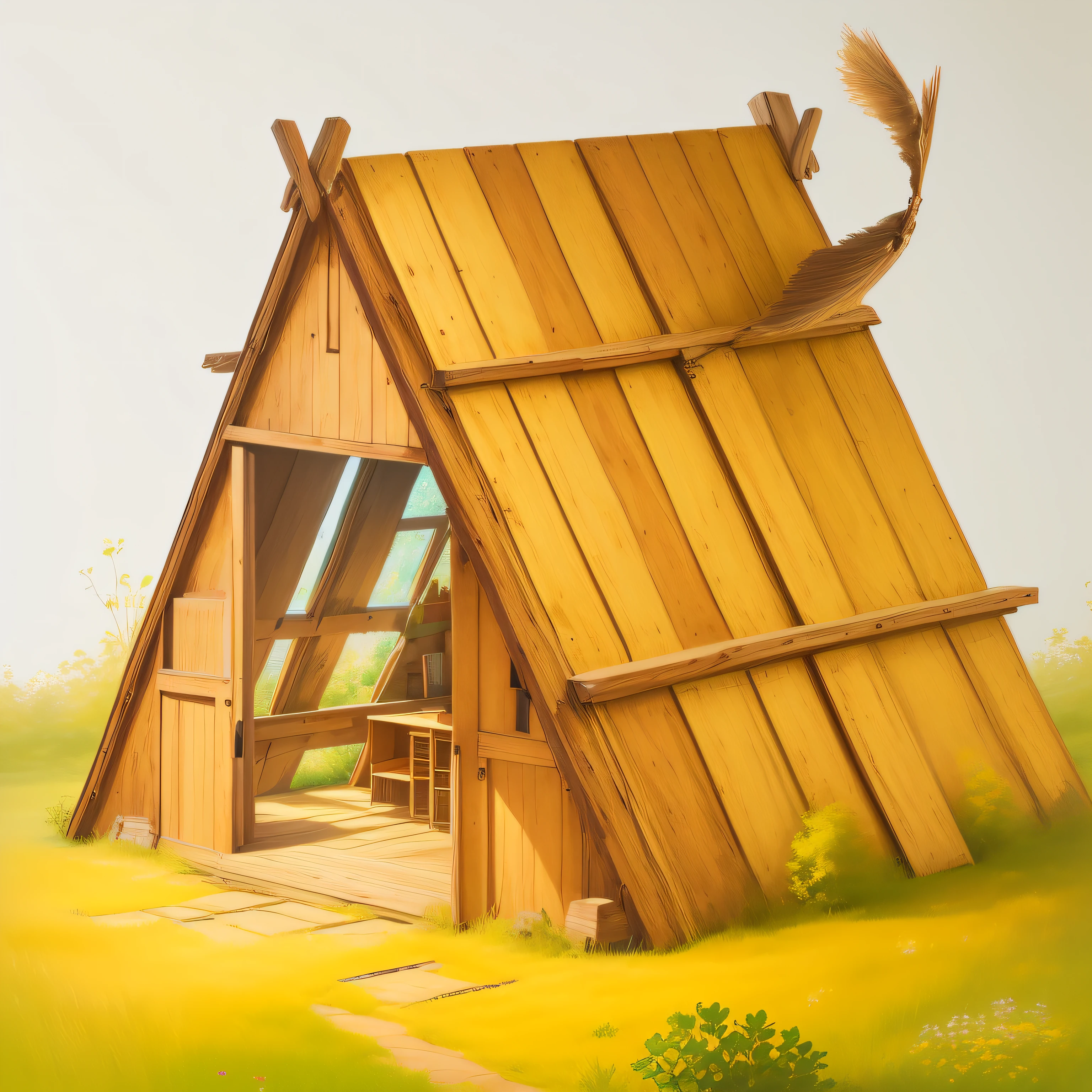 Painting of wooden structures, Julius Jacobi, Alexander Kobzdei, Peter de Seif, Andrzej Froblevsky, Karl Ponping, storybook illustration, Alexander Girimsky, children's book illustration wood-paneled house