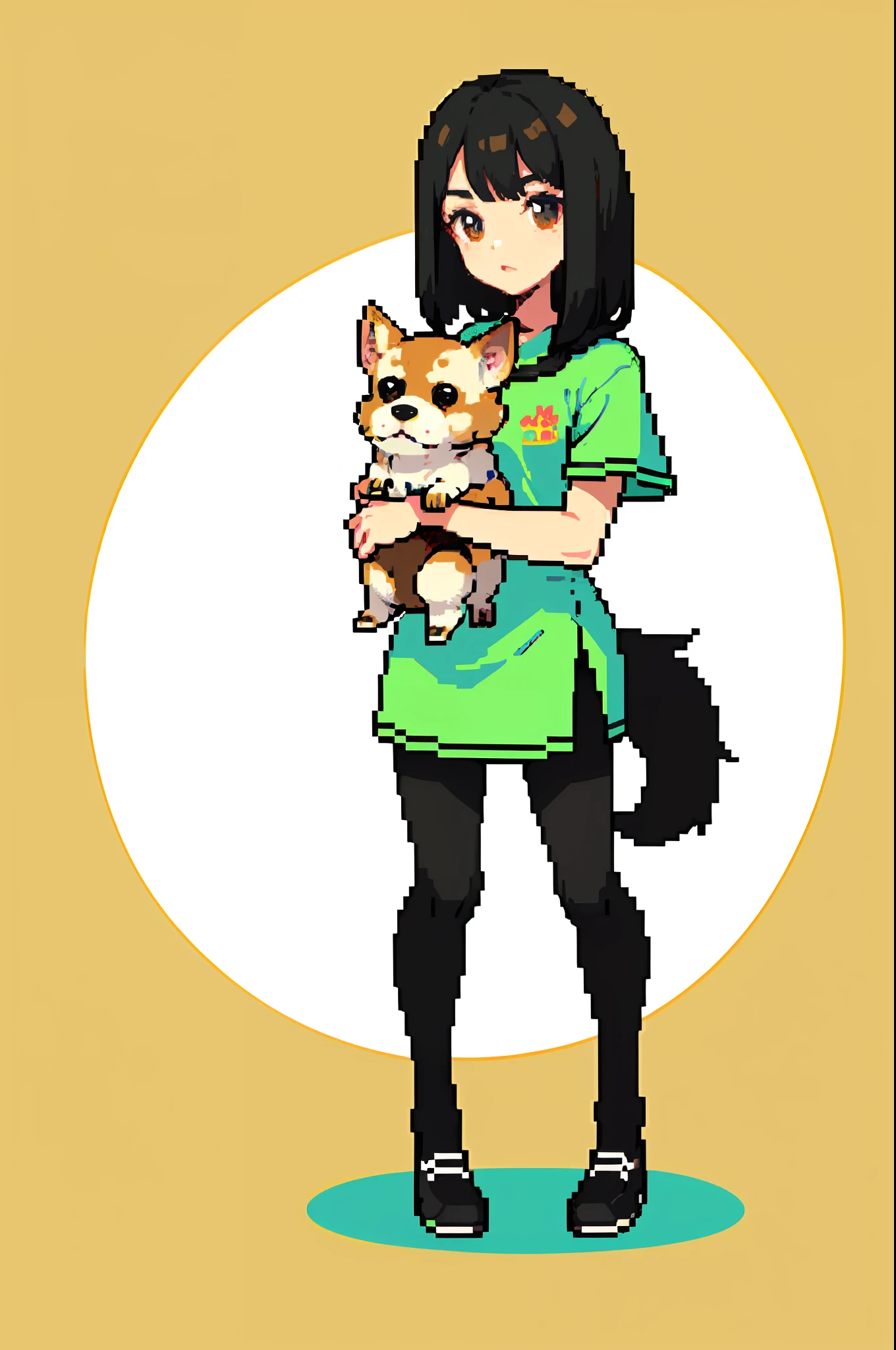 (Masterpiece, Best Quality, Best Quality), Pixel, Pixel Art, Cute Puppies, Chihuahua Dog, 1 Dog, Full Body, Plain Background, Single Pet