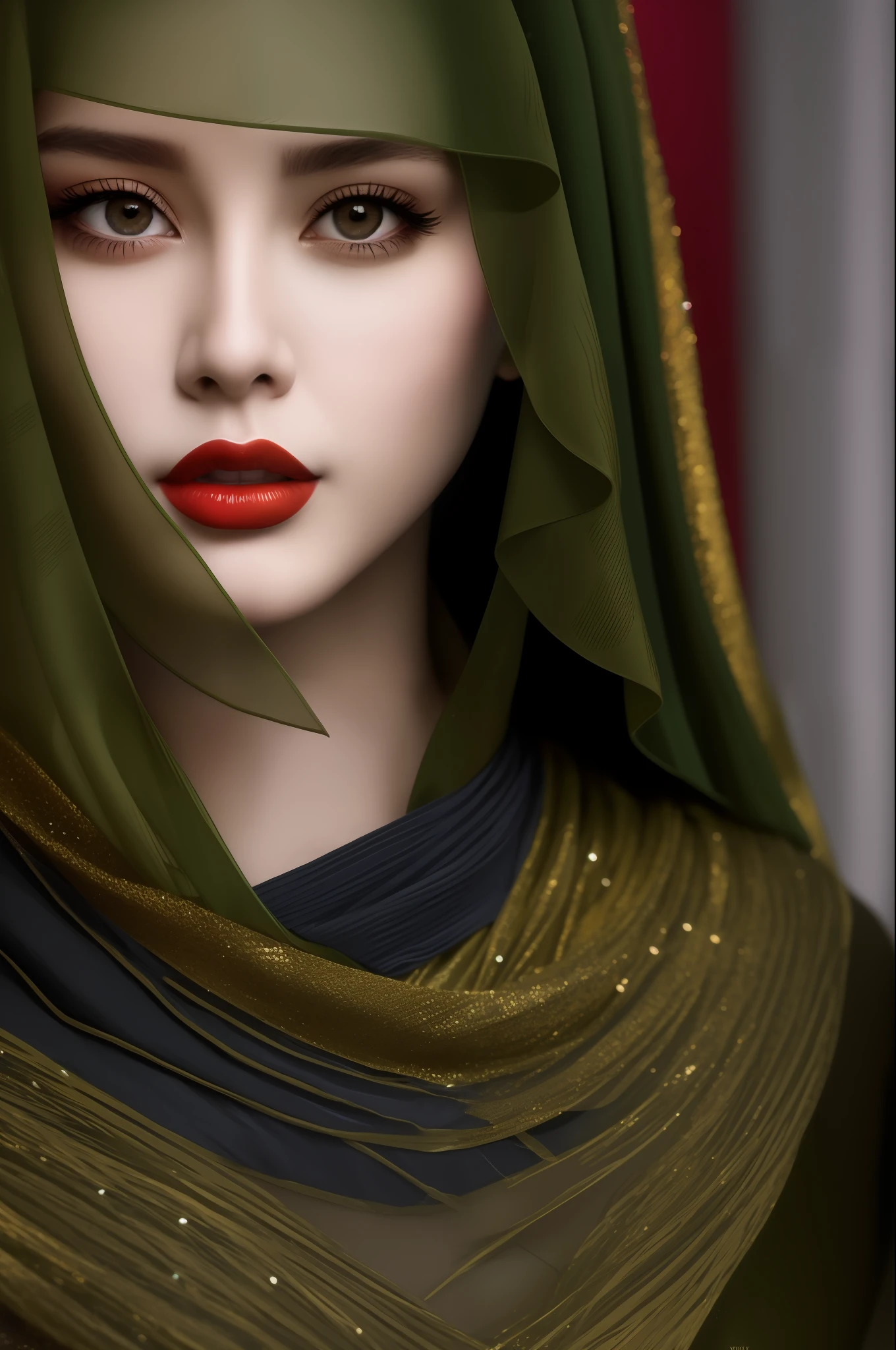Masterpiece, high quality, 4K, beautiful design, shiny, from the front, award winning photo, extremely detailed, amazing, fine detail, absurdres, highly detailed woman, extremely detailed eyes and face, by lee jeffries nikon d850 film stock photograph 4 kodak portra 400 camera f1.6 lens rich colors hyper realistic lifelike texture dramatic lighting unrealengine trending on artstation cinestill 800 tungsten, solo, 1girl,
fanbingbing, a woman in a green dress on a red carpet , wearing fanbingbing fashion, scarf covered in black feathers, full body, curvy body.