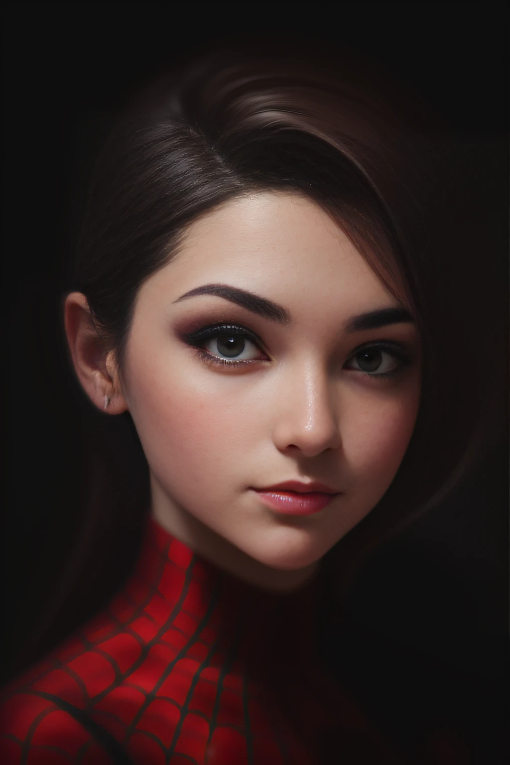 (Award Winning Digital Artwork: 1.3) of (Sketch: 1.3), (Vibrant: 1.3) Spidey, EmmaRob, CGSociety, ArtStation, (Saturation: 1.3), (Close Portrait: 1.3), (Female: 1.4), (beautiful: 1.4), (charm: 1.3), handsome, calendar pose, perfect detailed eyes, studio lighting, themed background