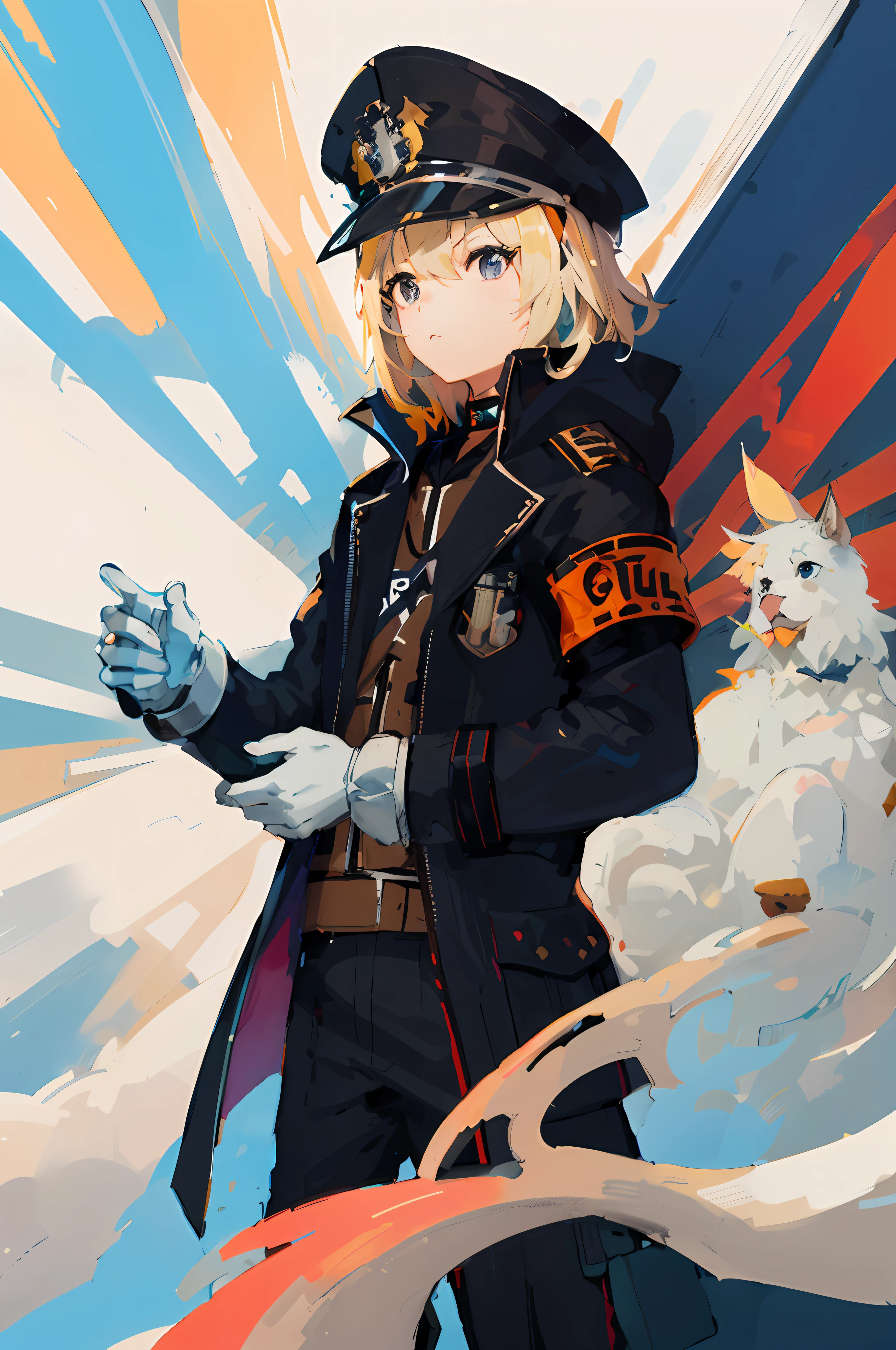 Anime characters with a uniformed soldier, zero zen art, anime style 4 K, key anime art, zero sauce, from girl front, girl front style, pop in art station pixiv, demon slayer ru doujin art, anime character art, anime style illustration, anime illustration, high quality doujin art, pixiv style, guilty gear effort splash art