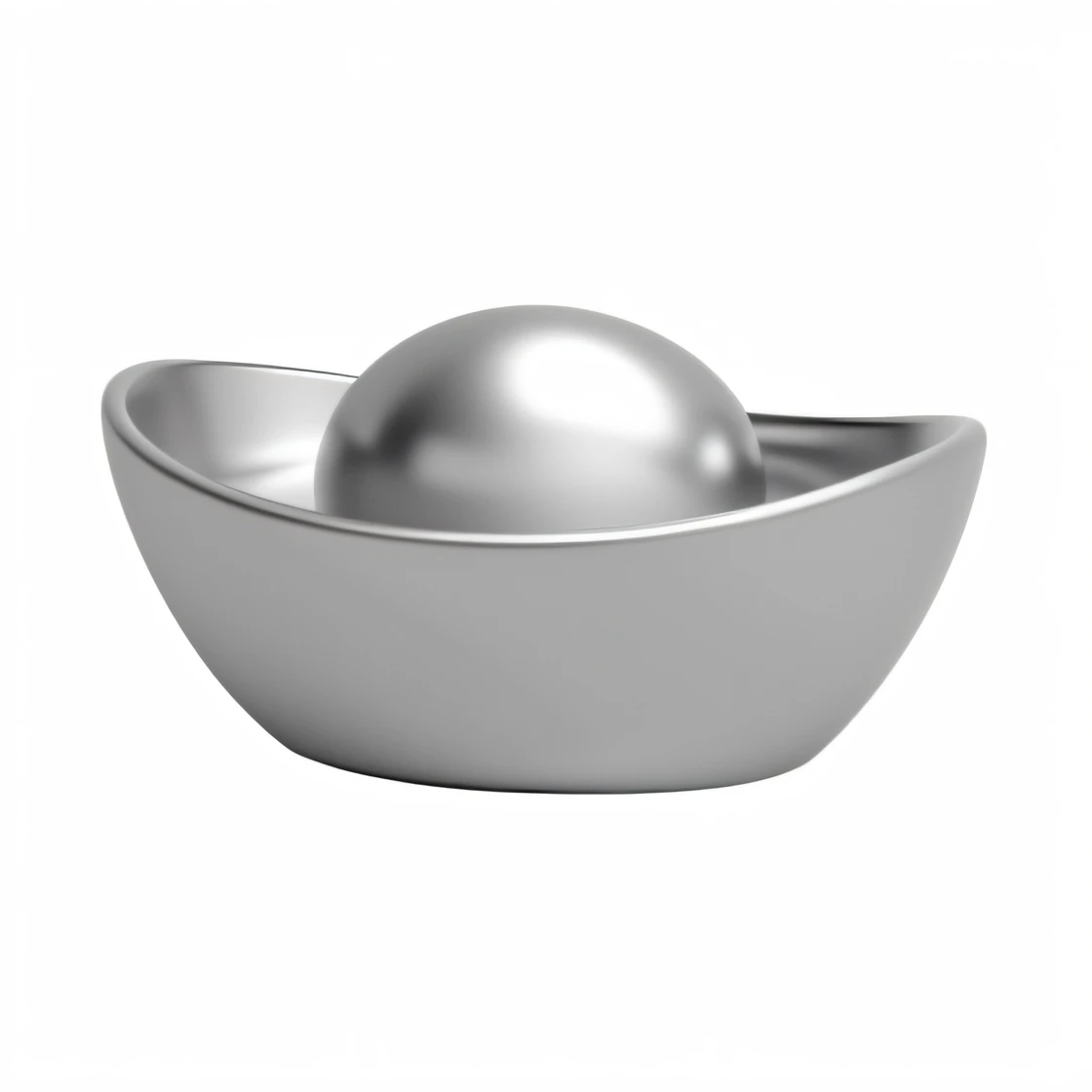 Gorgeous Chinese Silver Indulgence, 3D, Unreal Engine 5, 16K, Ultra High Definition, Detailed, Crisp, Silver Bowl with Silver Ball, Ray Tracing Render, Satisfied Render, Smooth Surface Render, Black and White 3D Model, Soft Image Shading, Design in Blender, Soft Shading, Ray Tracing Image, Ambient Occlusion Render, Smooth Render, Smooth Light Shading, Ambient Occlusion Render, Silver Egg Cup, Ray Tracing Ambient Occlusion, Rendered Image