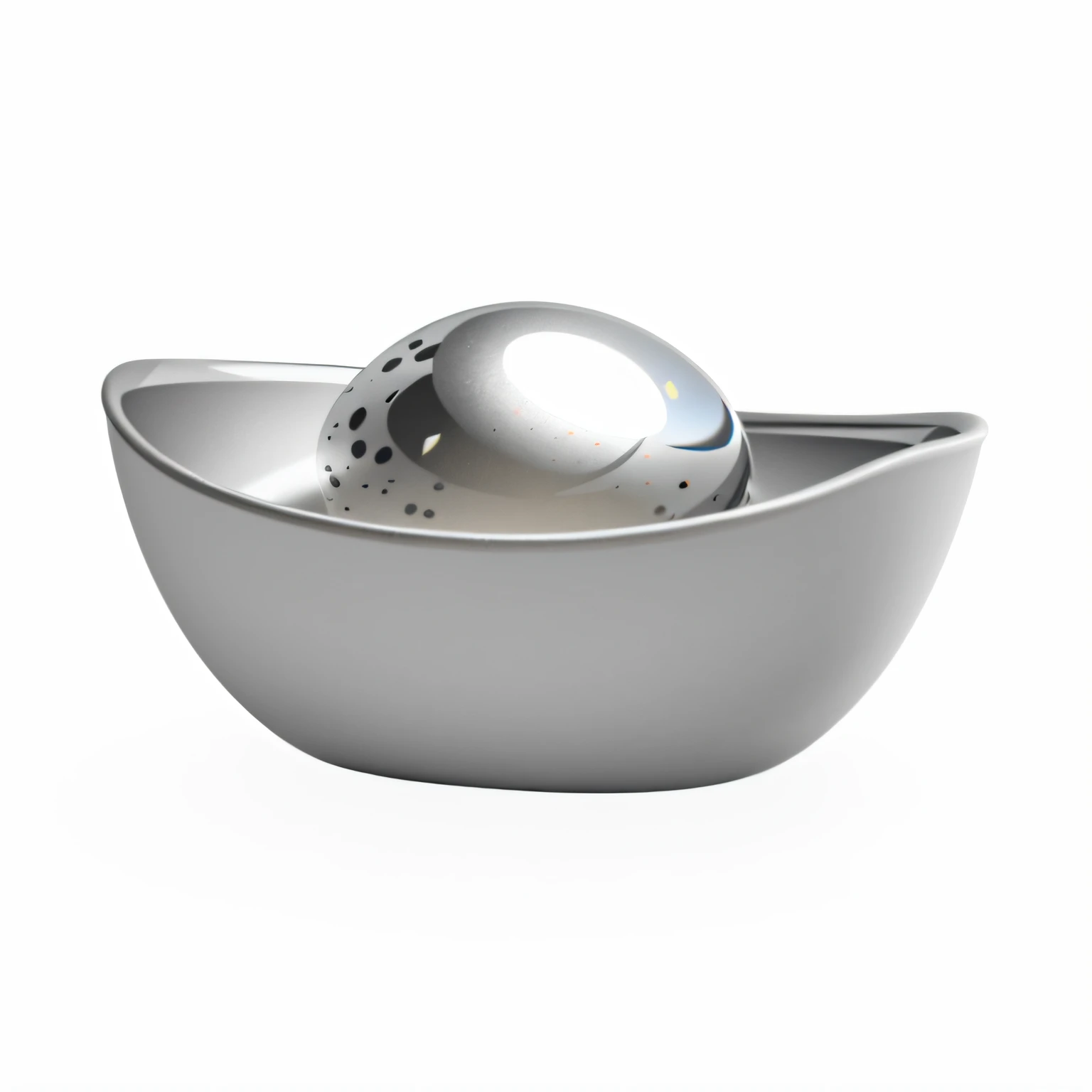 3D, Unreal Engine 5, 16K, Ultra High Definition, Detail, Sharp, Silver Bowl with Silver Ball, Ray Tracing Render, Satisfying Render, Smooth Surface Render, Black & White 3D Model, Soft Image Shading, Design in Blender, Soft Shading, Ray Tracing Image, Ambient Occlusion Render, Smooth Render, Smooth Light Shading, Ambient Occlusion Render, Silver Egg Cup, Ray Tracing Ambient Occlusion, Rendered Image