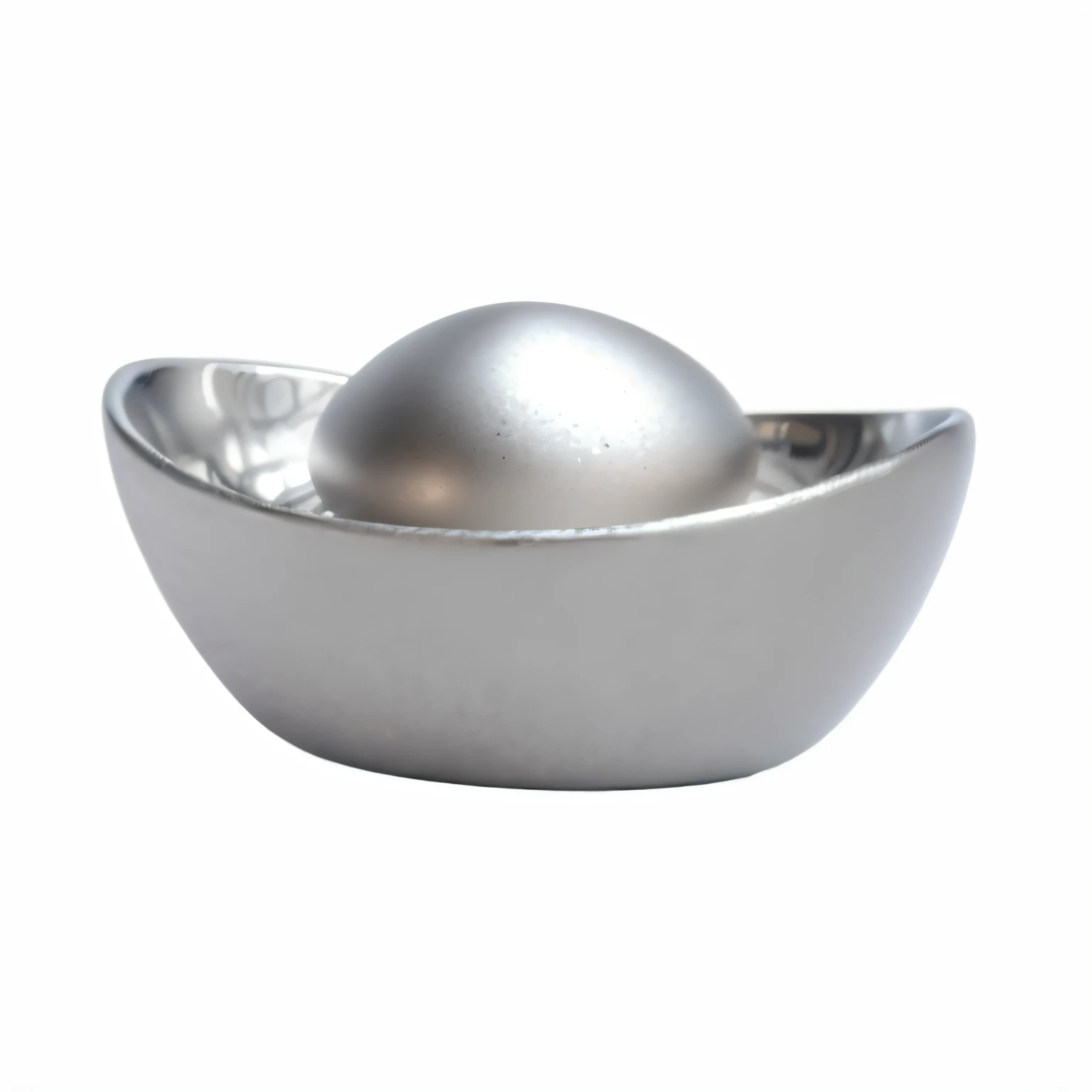 3D, Unreal Engine 5, 16K, Ultra High Definition, Detail, Sharp, Silver Bowl with Silver Ball, Ray Tracing Render, Satisfying Render, Smooth Surface Render, Black & White 3D Model, Soft Image Shading, Design in Blender, Soft Shading, Ray Tracing Image, Ambient Occlusion Render, Smooth Render, Smooth Light Shading, Ambient Occlusion Render, Silver Egg Cup, Ray Tracing Ambient Occlusion, Rendered Image