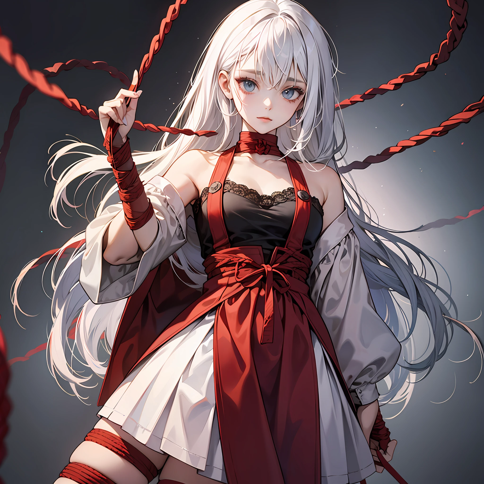 Zombie white hair red rope --auto