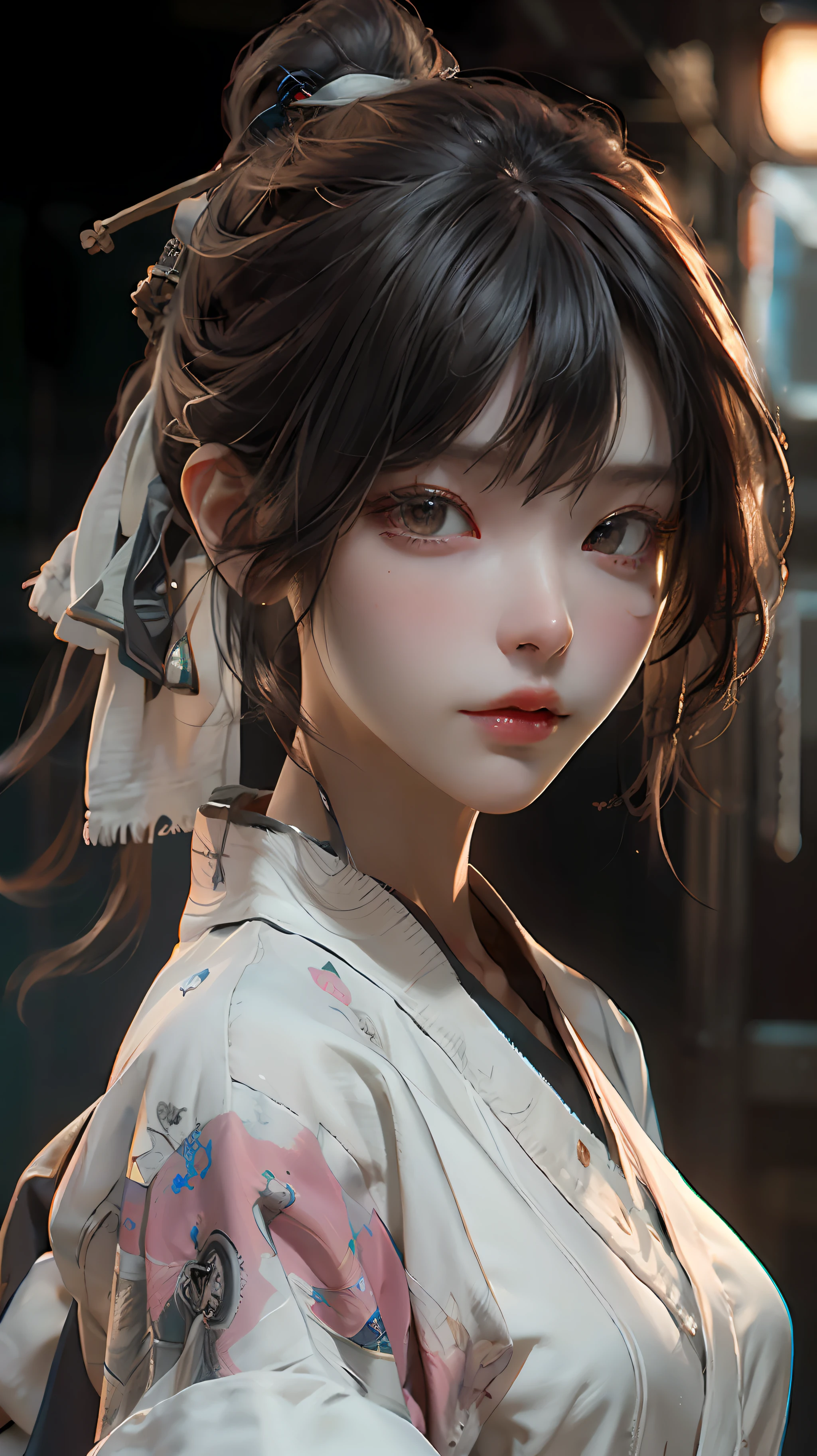 ((Best quality)), ((masterpiece)), (detailed:1.4), 3D, an image of a beautiful cyberpunk female,HDR (High Dynamic Range),Ray Tracing,NVIDIA RTX,Super-Resolution,Unreal 5,Subsurface scattering,PBR Texturing,Post-processing,Anisotropic Filtering,Depth-of-field,Maximum clarity and sharpness,Multi-layered textures,Albedo and Specular maps,Surface shading,Accurate simulation of light-material interaction,Perfect proportions,Octane Render,Two-tone lighting,Wide aperture,Low ISO,White balance,Rule of thirds,8K RAW,