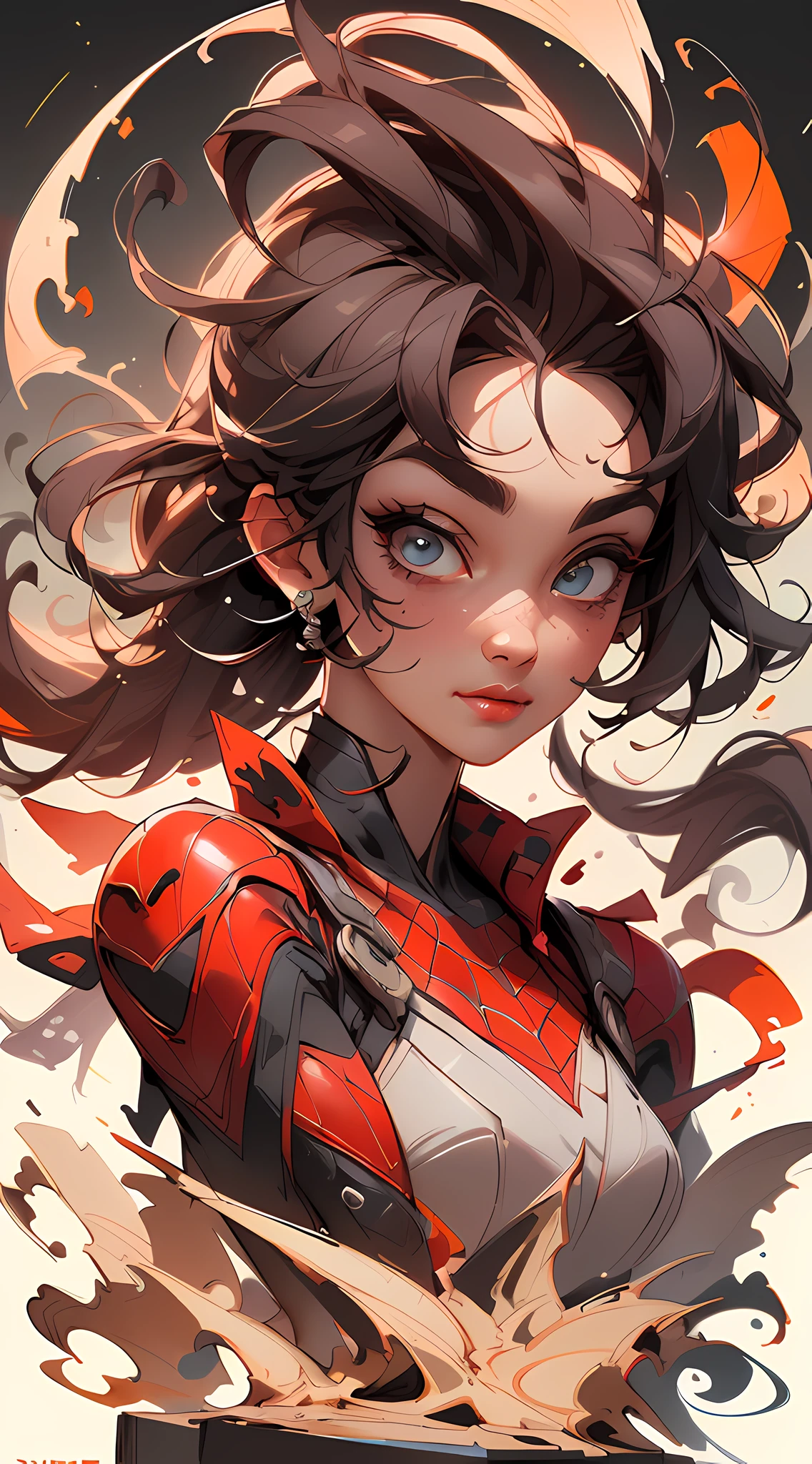 (Award Winning Digital Artwork:1.3) of (Sketch:1.3),(Energetic:1.3) Spidey, EmmaRob,CGSociety,ArtStation,(Saturated:1.3),(close portrait:1.3),(Feminine:1.4),(beautiful:1.4),(attractive:1.3),handsome,calendar pose,perfectly detailed eyes,studio lighting,thematic background
