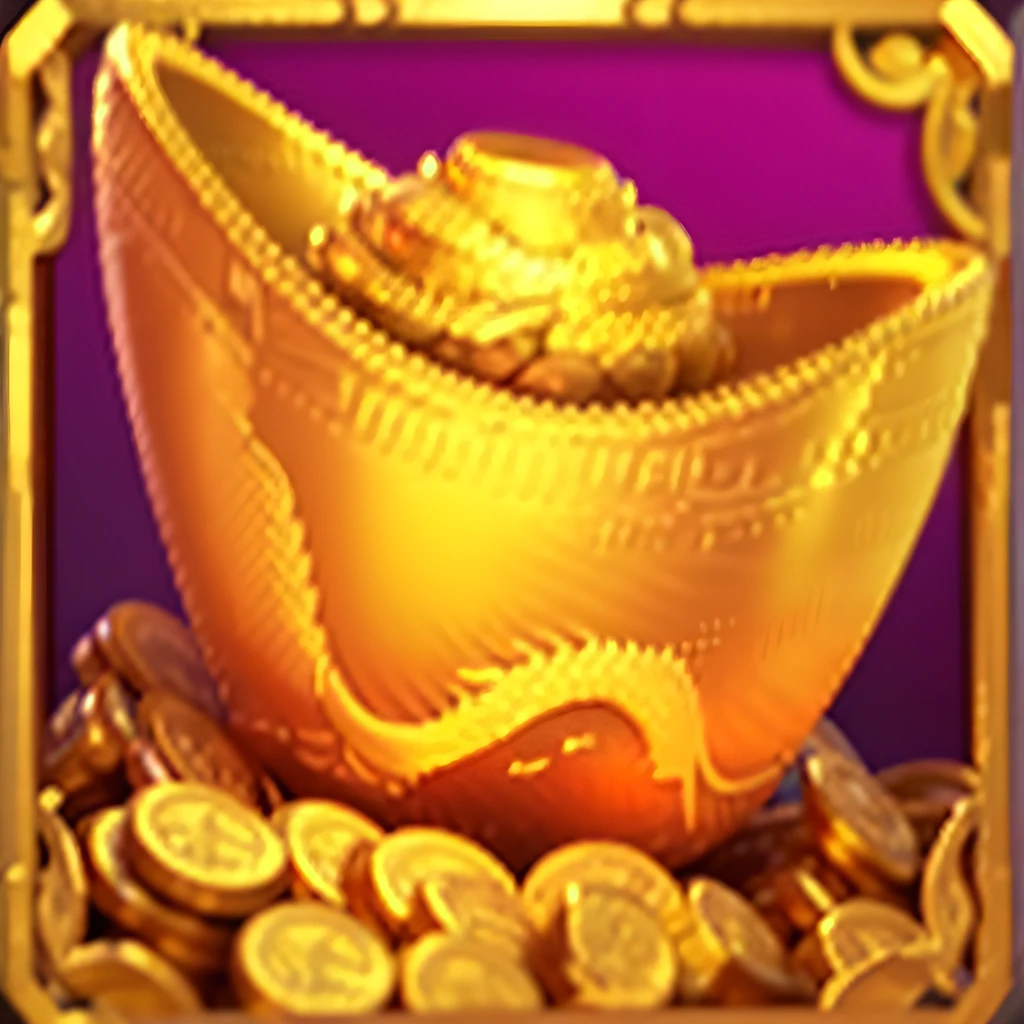 3D, Unreal Engine 5, 16K, Ultra High, Detail, Clear, Golden Bowl Full of Coins and Dragons, Golden Dragon, Prosperity, Gold, Gold and Treasure, God of Wealth, Gold Nobility, Dynasty, Gold Treasure, Characteristics of the Golden Curve, Gold Coins, 9k, Inspired by Luo Mu, Realistic Gold, Magnificent, Golden Themes, Avatar Images, Gold Themes, Holding Gold, Golden Taurus