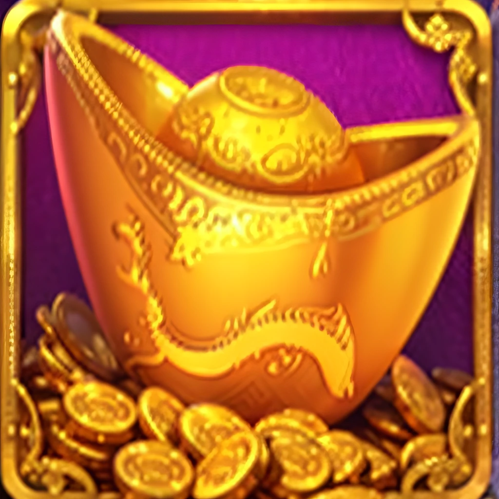 Chinese gold coin, full body, 4k, 3D, Unreal Engine 5, 16K, ultra high definition, detail, clear, golden bowl full of coins and dragons, golden dragon, prosperity, gold, gold and treasure, god of wealth, gold nobility, dynasty, treasure of gold, characteristics of golden curve, gold coins, 9k, inspired by Luo Mu, realistic gold, magnificent, golden theme, avatar image, gold theme, holding gold, golden bull