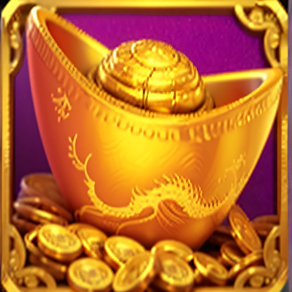 Chinese gold coin, full body, 4k, 3D, Unreal Engine 5, 16K, ultra high definition, detail, clear, golden bowl full of coins and dragons, golden dragon, prosperity, gold, gold and treasure, god of wealth, gold nobility, dynasty, treasure of gold, characteristics of golden curve, gold coins, 9k, inspired by Luo Mu, realistic gold, magnificent, golden theme, avatar image, gold theme, holding gold, golden bull