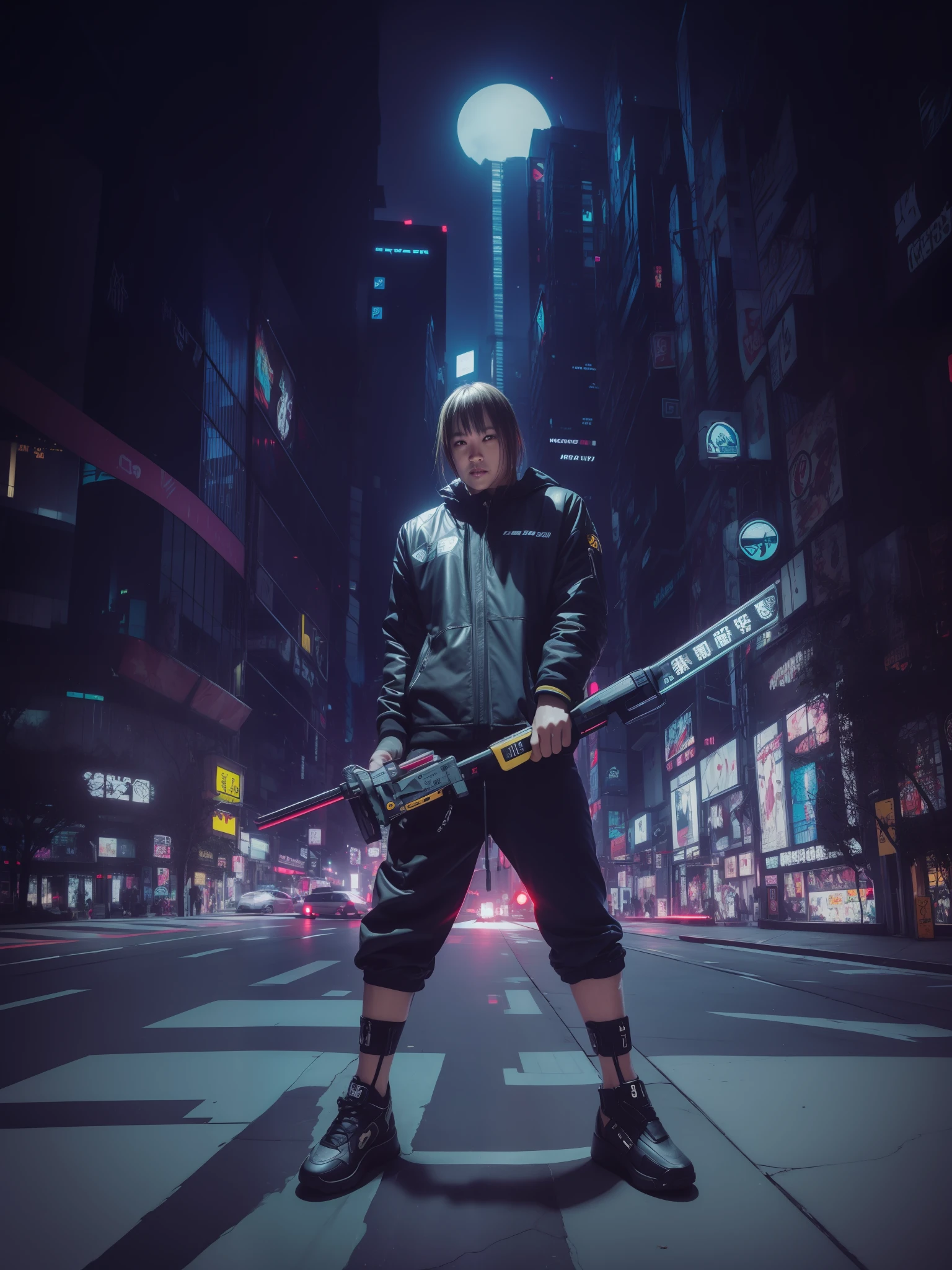 Man,cyberpunk background,realistic, ultra detail,70mm lens