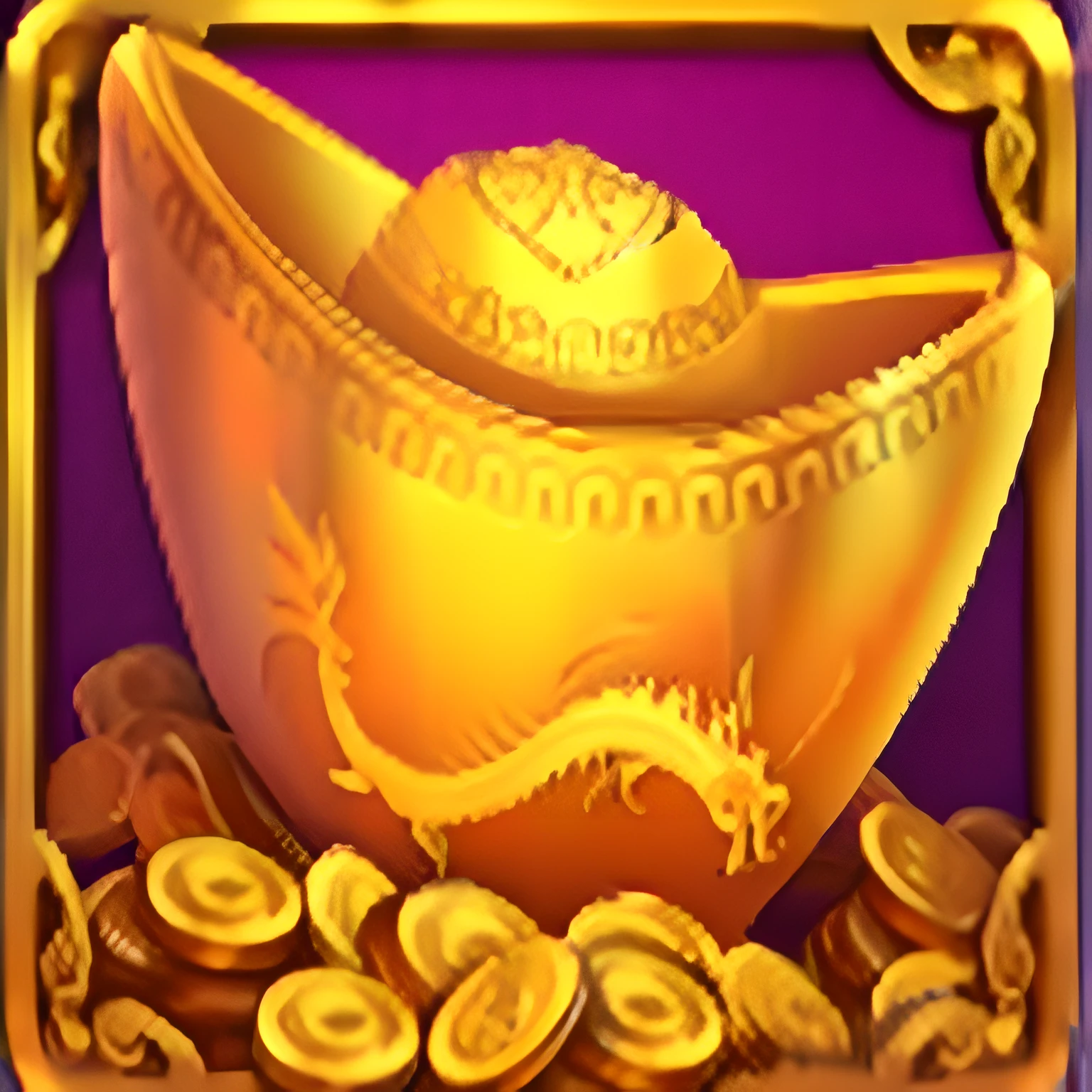 Chinese gold coin, full body, 4k, 3D, Unreal Engine 5, 16K, ultra high definition, detail, clear, golden bowl full of coins and dragons, golden dragon, prosperity, gold, gold and treasure, god of wealth, gold nobility, dynasty, treasure of gold, characteristics of golden curve, gold coins, 9k, inspired by Luo Mu, realistic gold, magnificent, golden theme, avatar image, gold theme, holding gold, golden bull