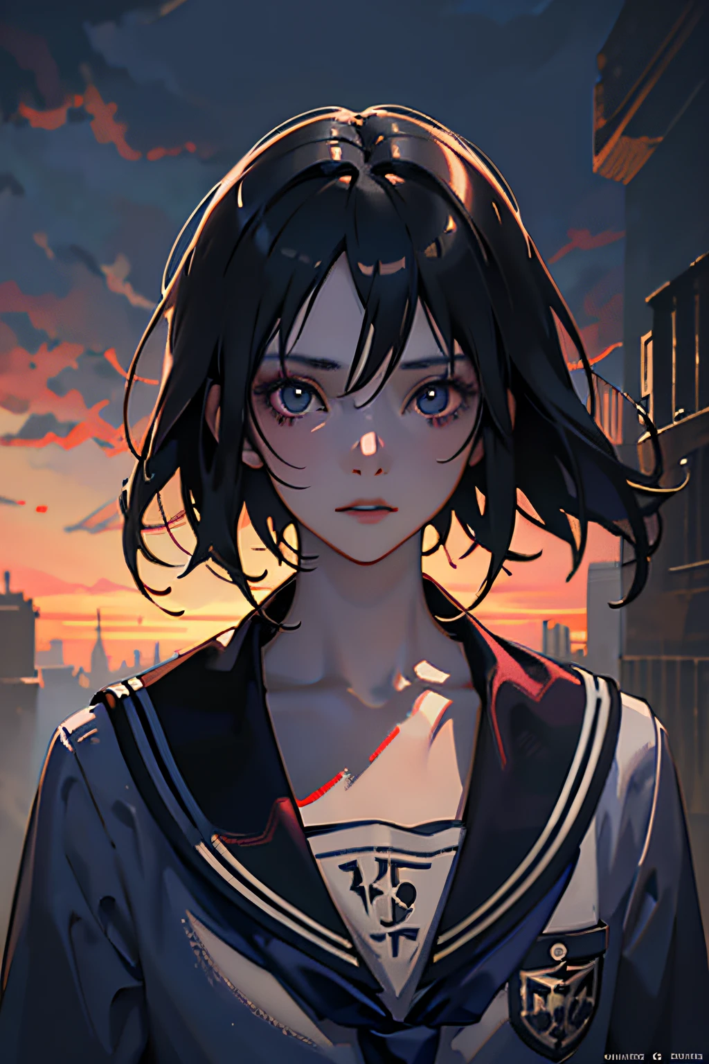 1girl,school dormitory,makeup,looking at the audience, trends on artstation, 8k resolution, very detailed, anatomically correct, clear images, digital painting, concept art, trends on pixiv, Makoto Shinkai's style,