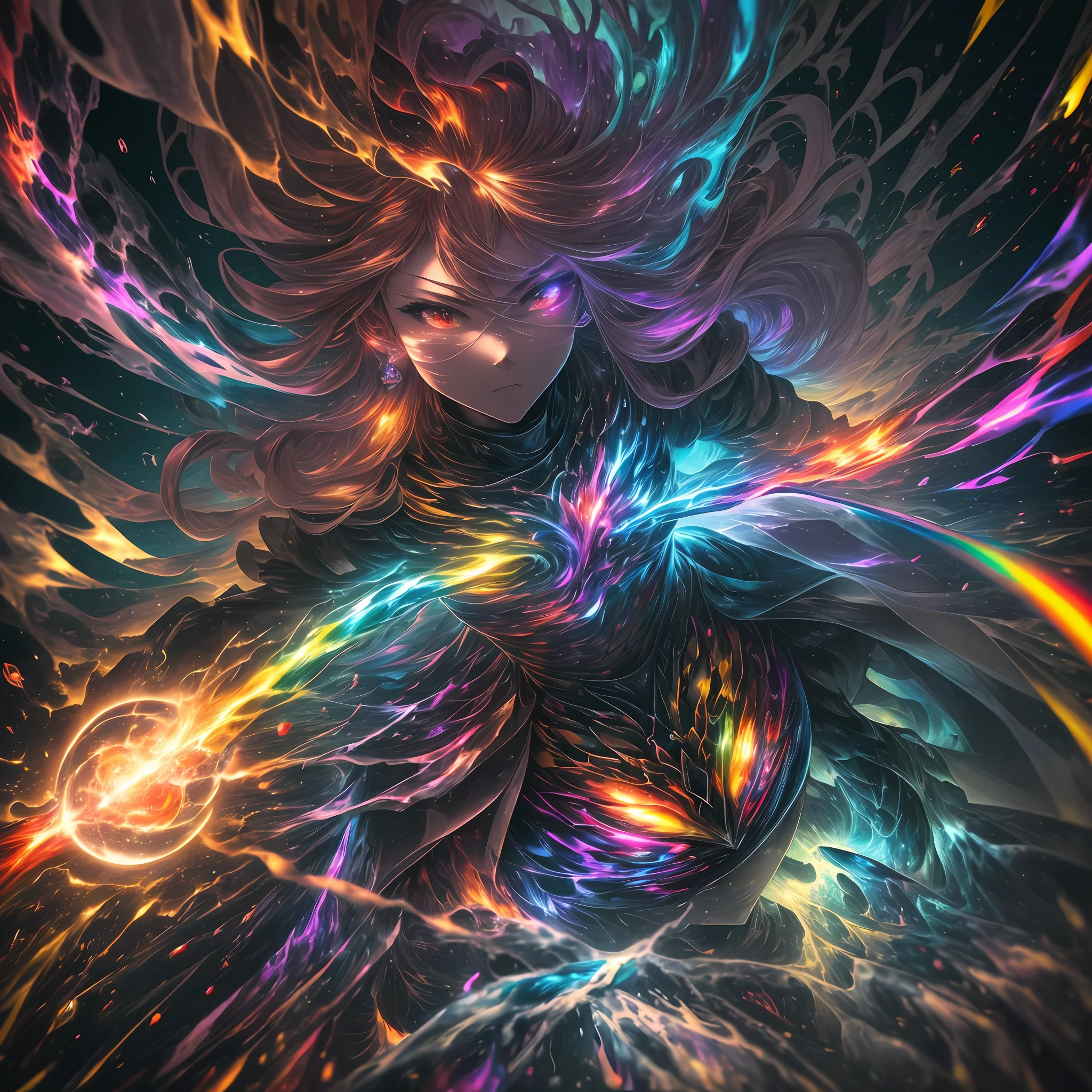 (best quality, masterpiece, detailed drawing of ultra high definition),(frame with lots of color, lots of action),(Boros),(light phenomenon),(fighting climate),(dynamic angle),(powerful shock wave),(vibrant colors),(rainbow),(energy flow),(character details),(action figure),(objects at high speed) --auto --s2