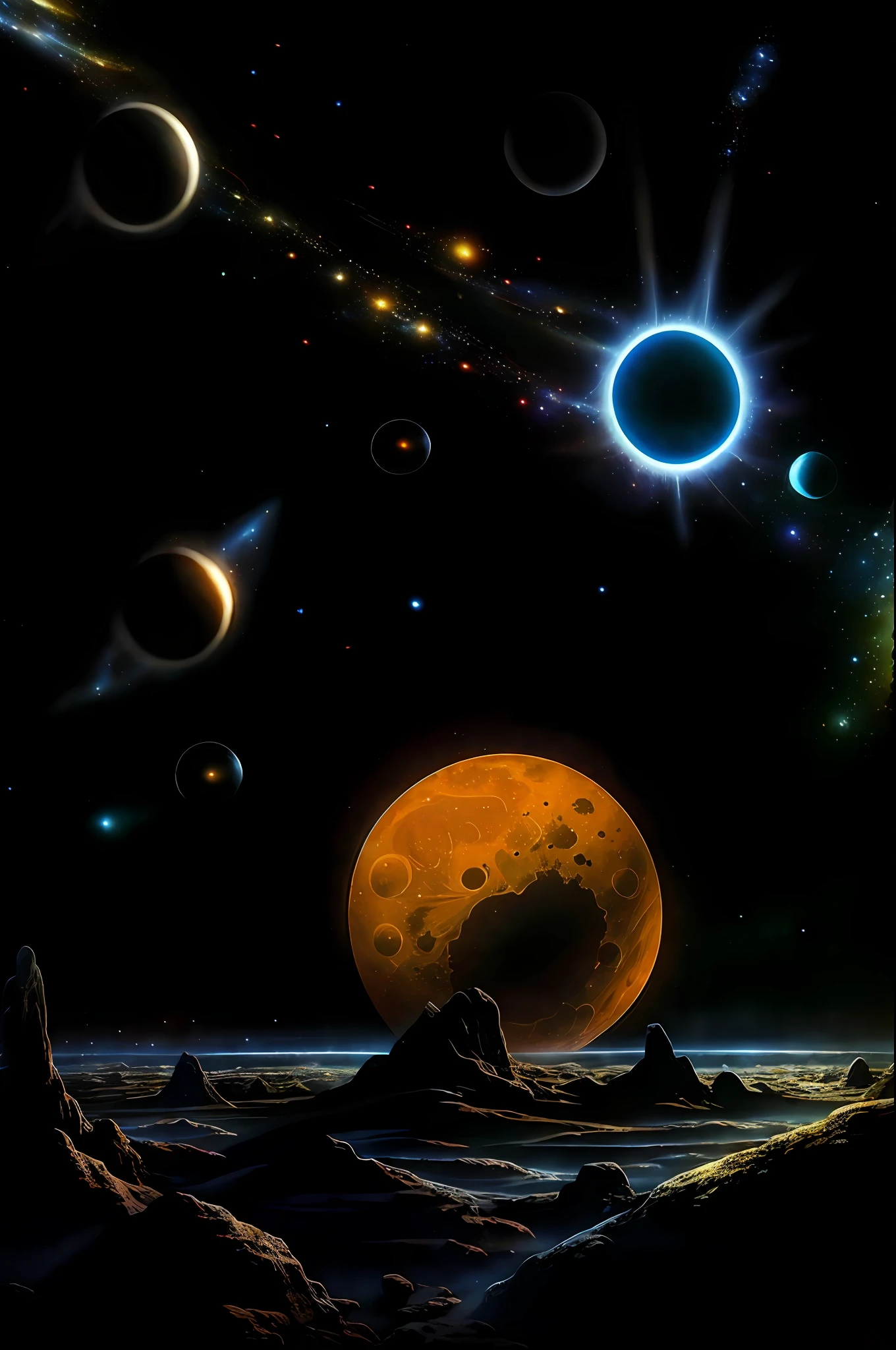 Masterpiece, top quality, high quality, highly detailed CG Unity wallpaper, depth of field, HDR, photorealistic, highly detailed, complex, high detail, beautiful ant nest shrouded in transparent mist, hemispherical, space, universe, galaxy, star, planet, astronomy, universe, astronomical object, nebula, black hole, solar system, cosmic rays, supernova, deep space, celestial body, ant nest like a galaxy